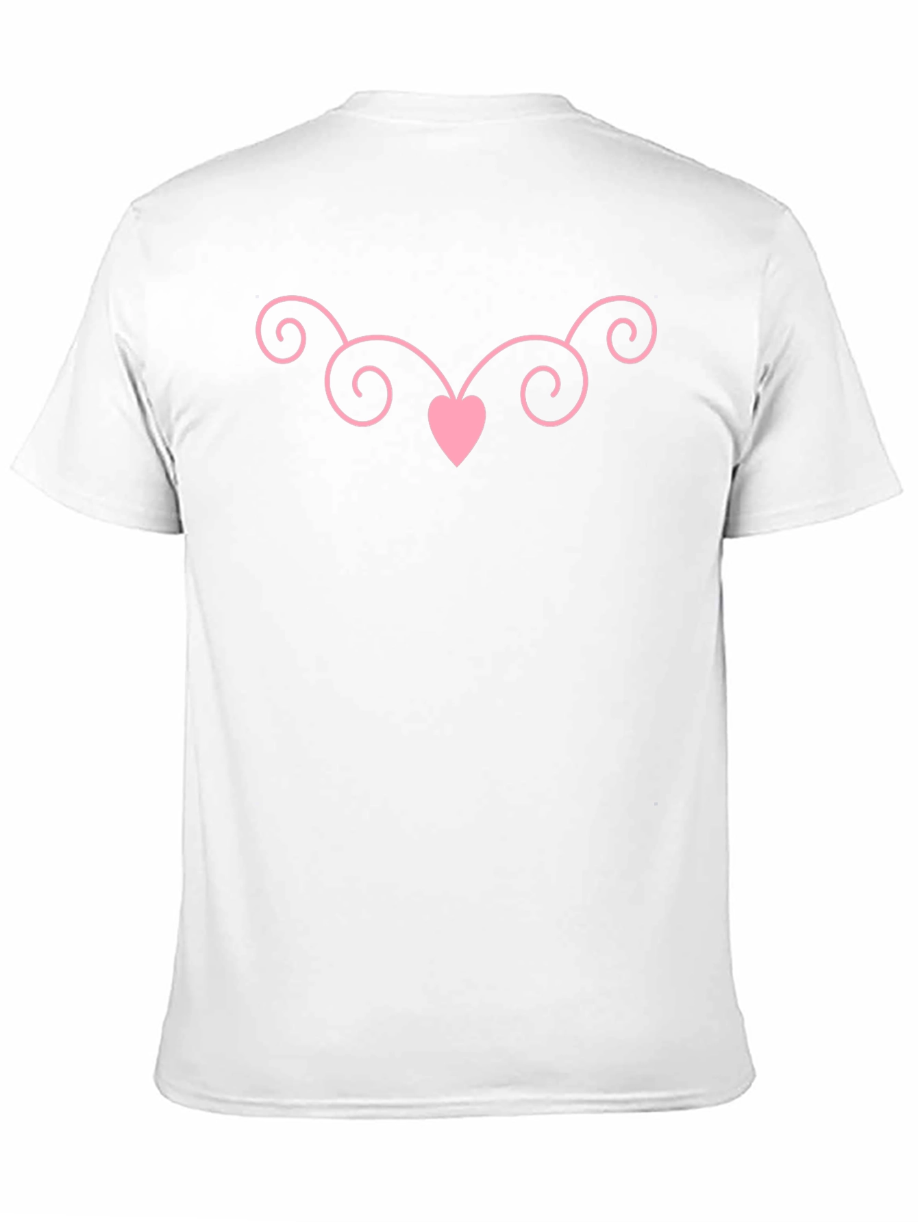 Pink Heart & Swirl Black T-Shirt