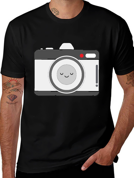 Cute Camera Graphic Black T-Shirt
