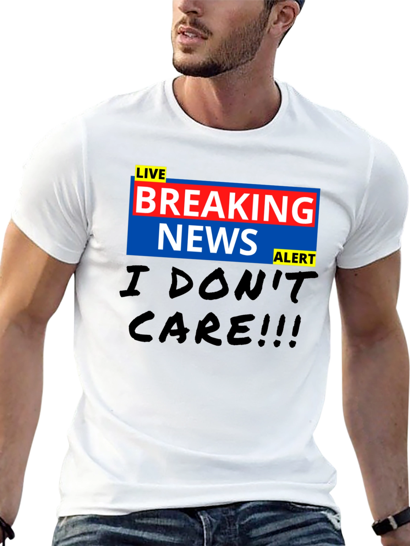 Breaking News I Dont Care Black T-Shirt