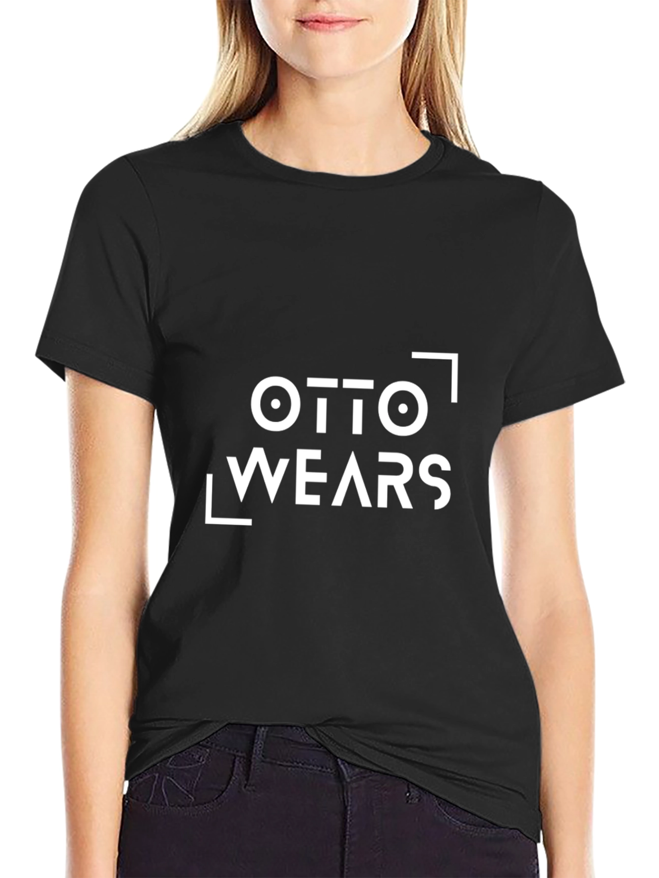 Otto Wears Black Graphic Tee - Modern Style