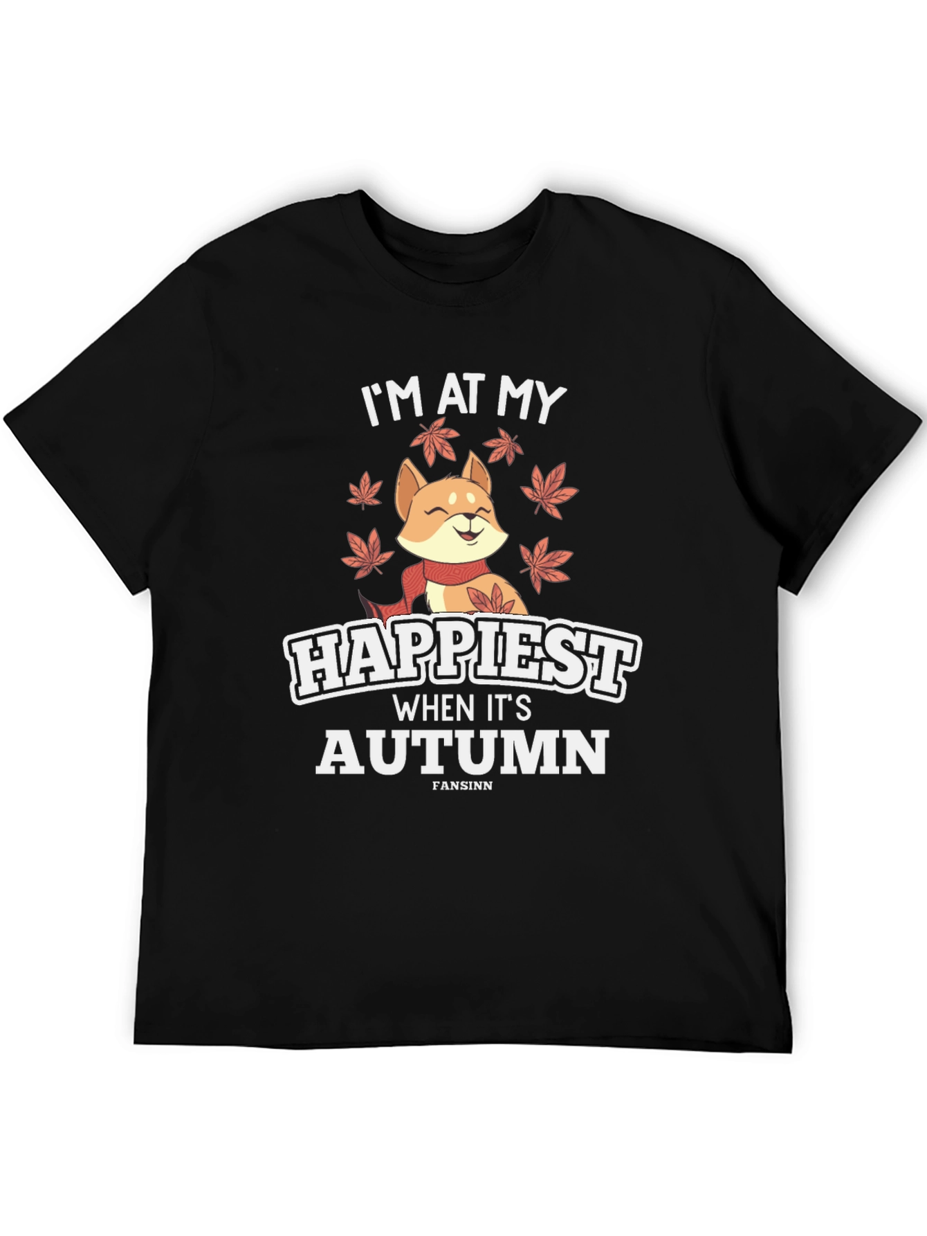 Autumn Vibes Graphic Tee - Dog and Leaves Design