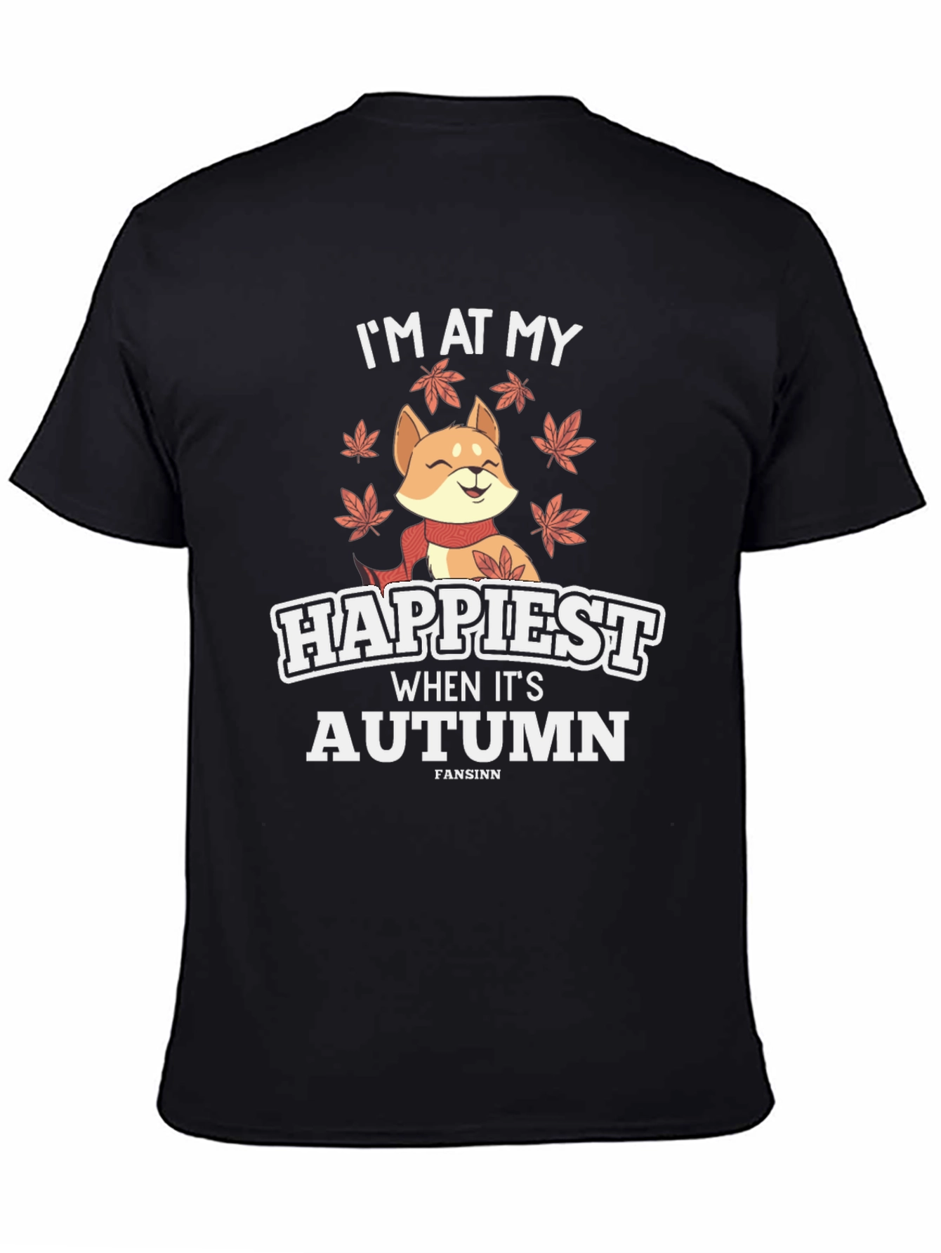Autumn Vibes Graphic Tee - Dog and Leaves Design