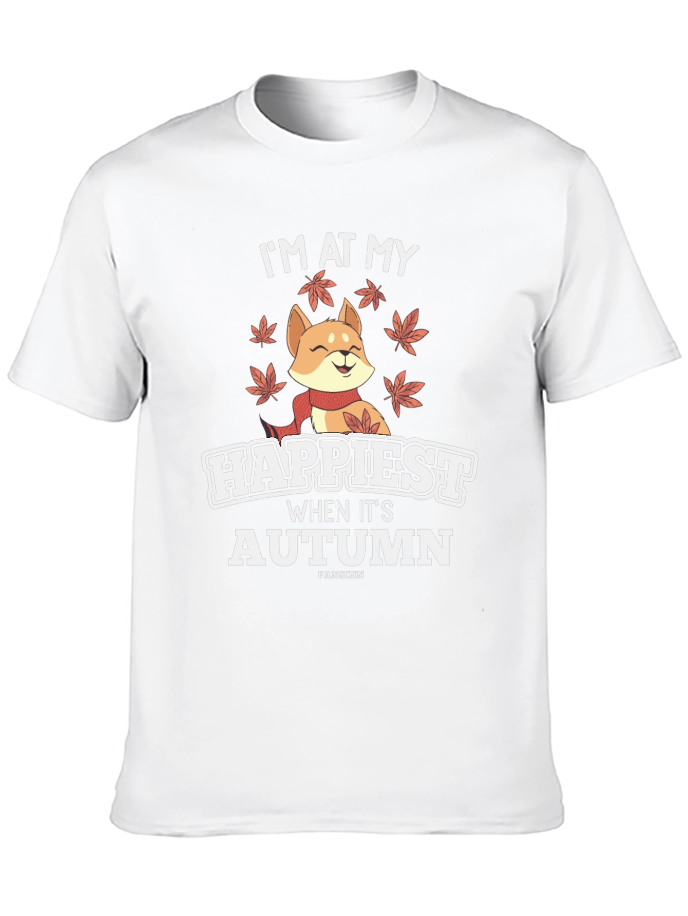 Autumn Vibes Graphic Tee - Dog and Leaves Design