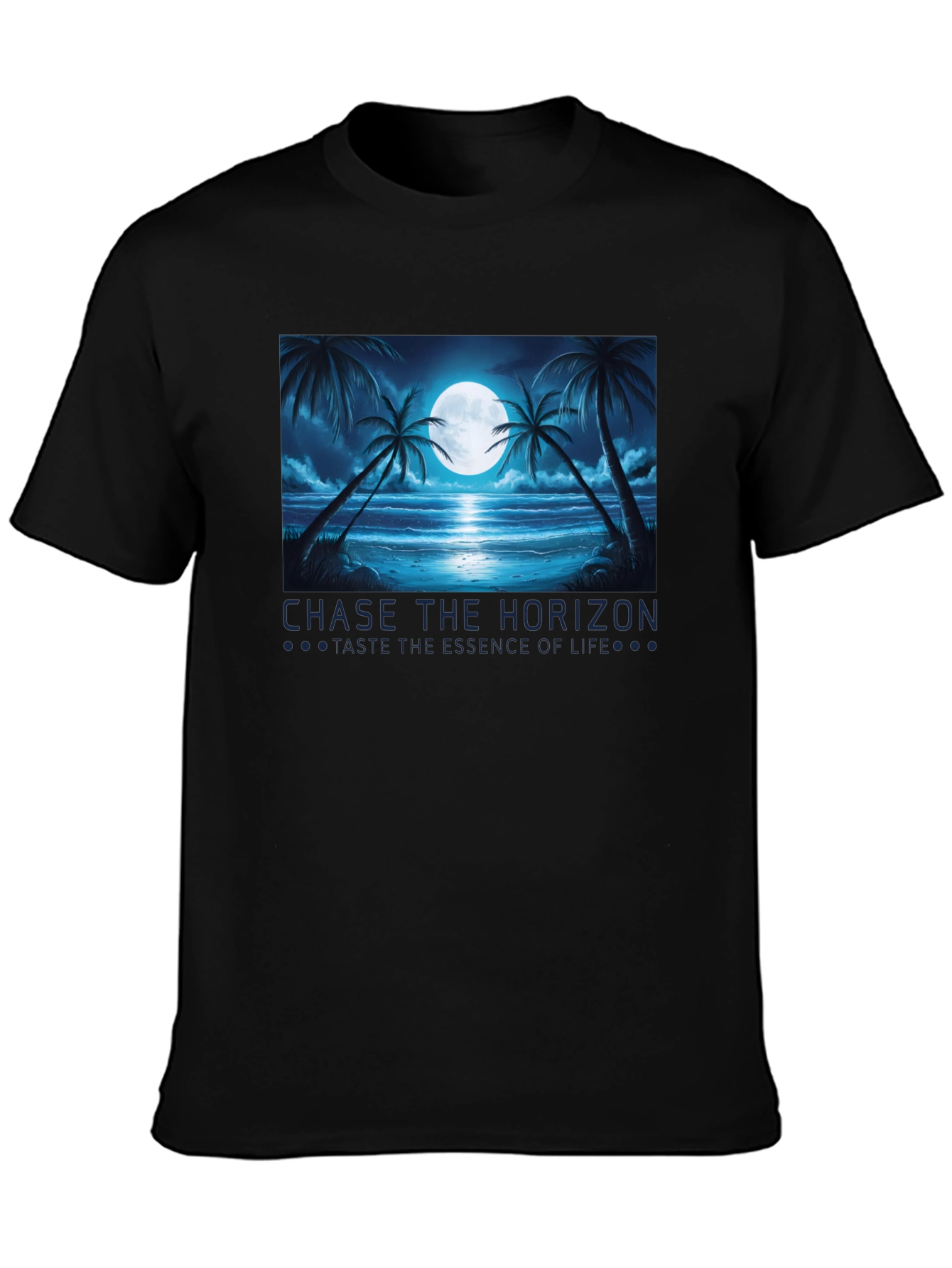 Chase the Horizon Black Graphic Tee