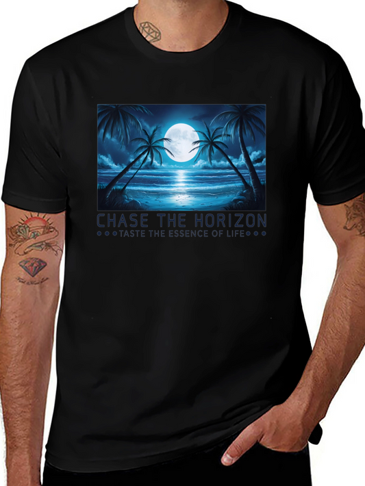 Chase the Horizon Black Graphic Tee
