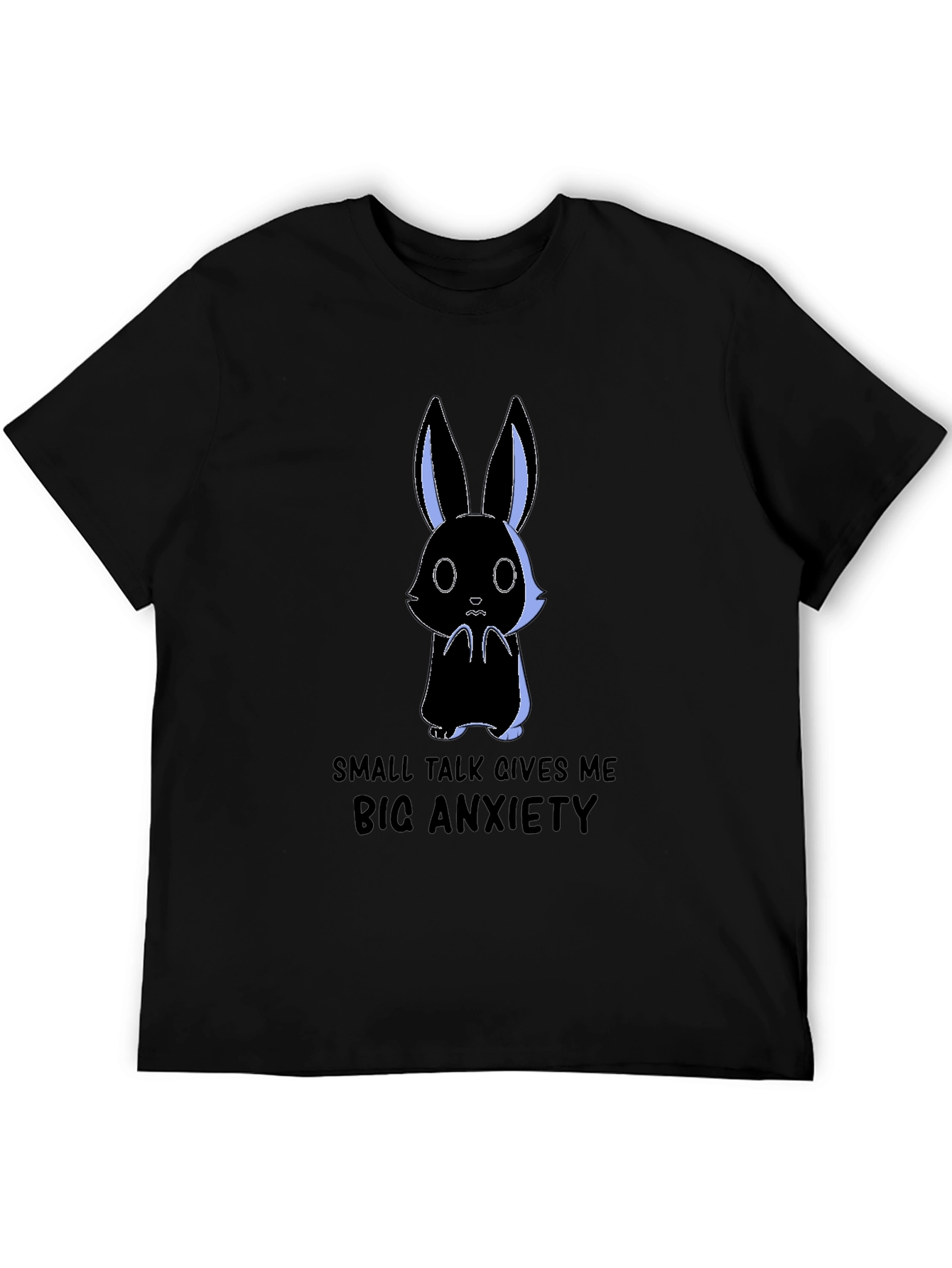 Anxiety Rabbit Graphic Tee - Soft Cotton Comfort