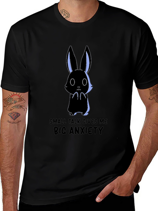 Anxiety Rabbit Graphic Tee - Soft Cotton Comfort