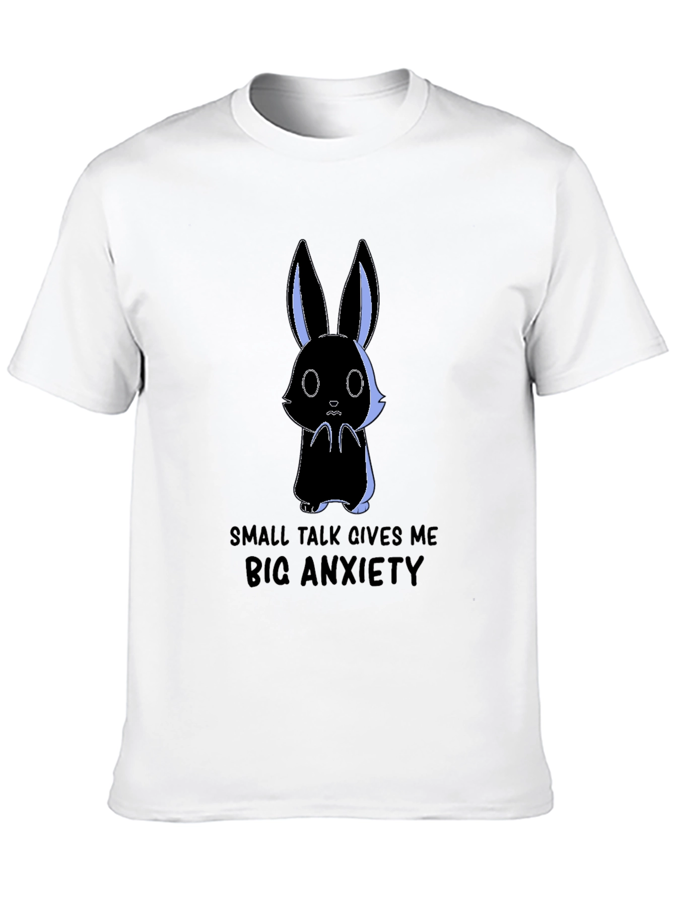 Anxiety Rabbit Graphic Tee - Soft Cotton Comfort