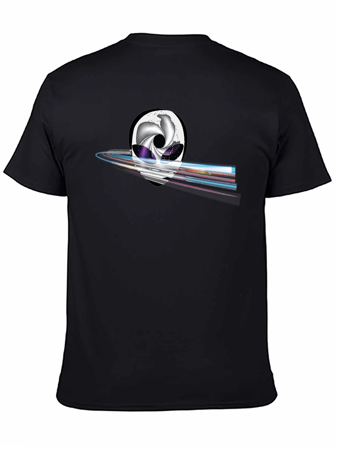 Abstract Alien Head Black T-Shirt