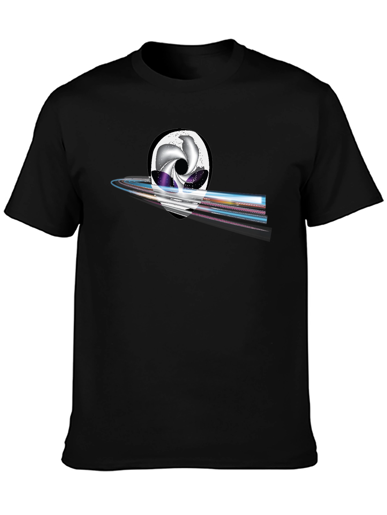 Abstract Alien Head Black T-Shirt