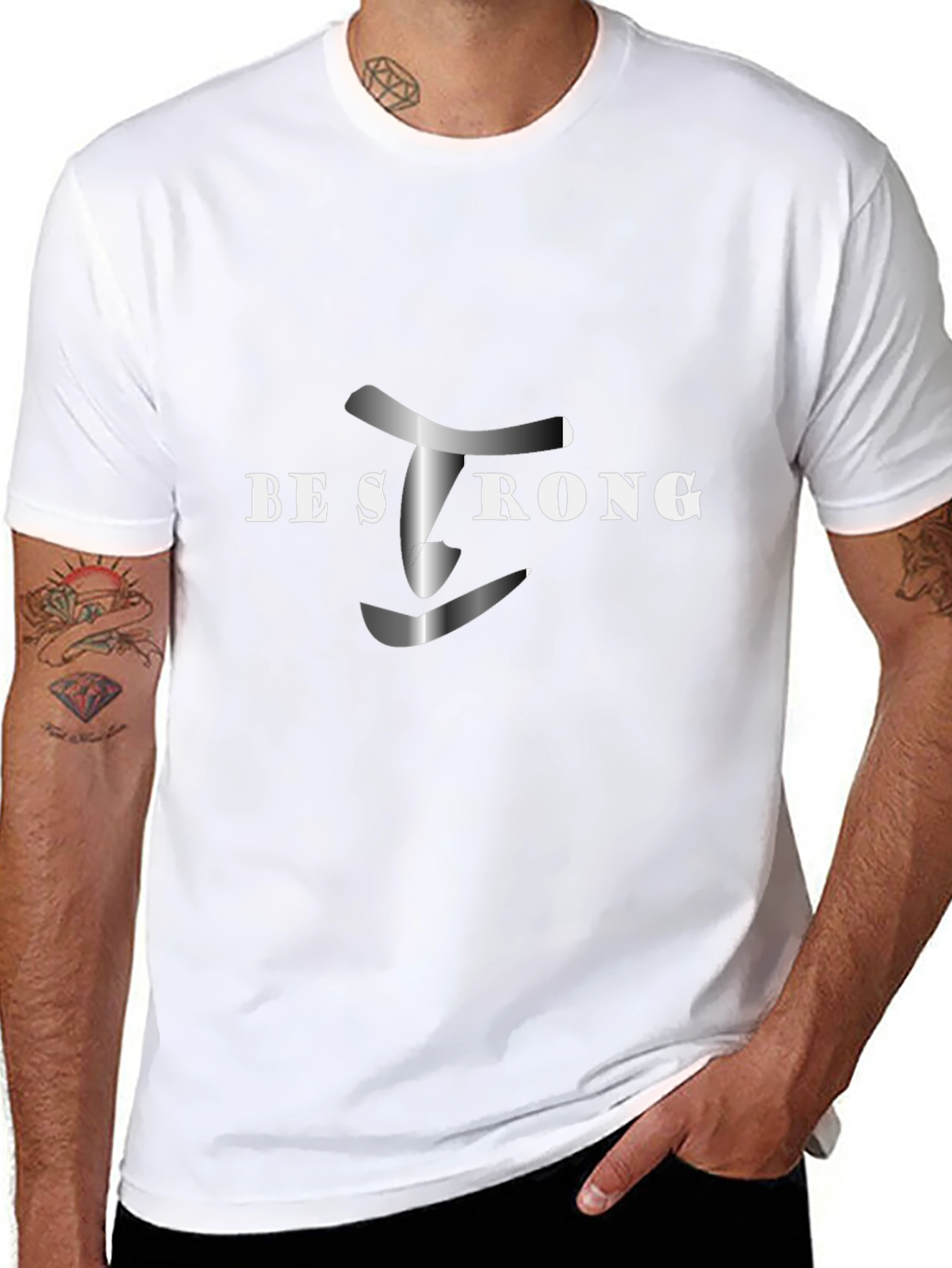 Be Strong Black Graphic Tee - Motivational Shirt