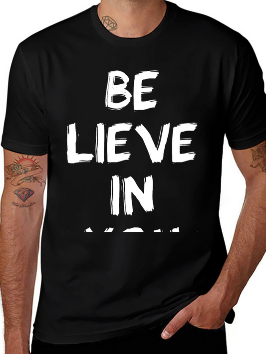 Believe In You Graphic Tee - Black Cotton Comfort