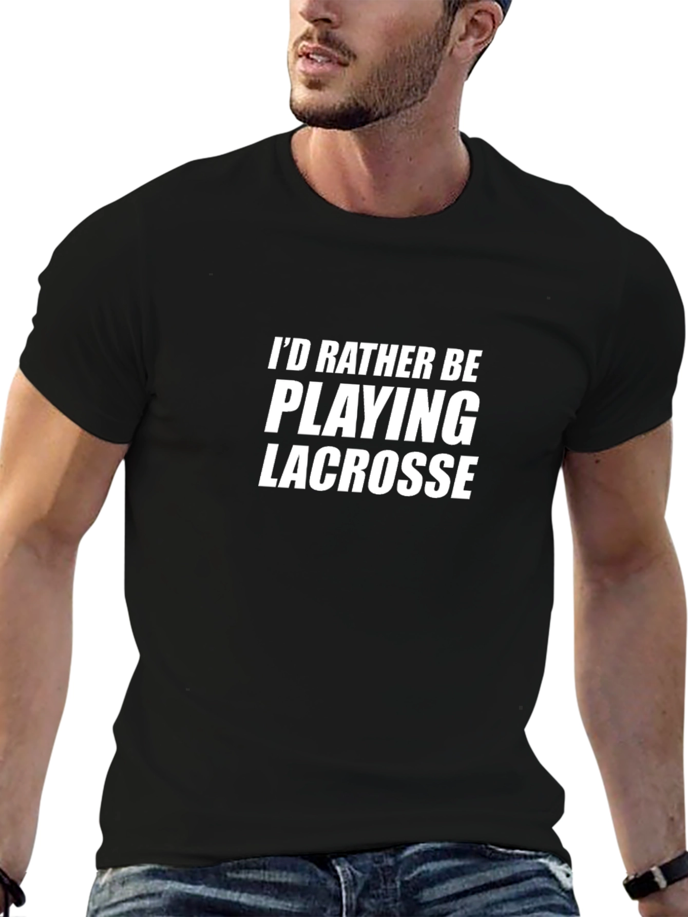 Id Rather Be Playing Lacrosse Graphic Tee