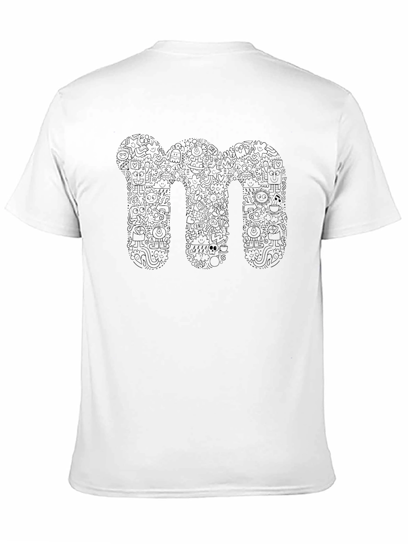 Doodle M Graphic Tee - Black Cotton T-Shirt