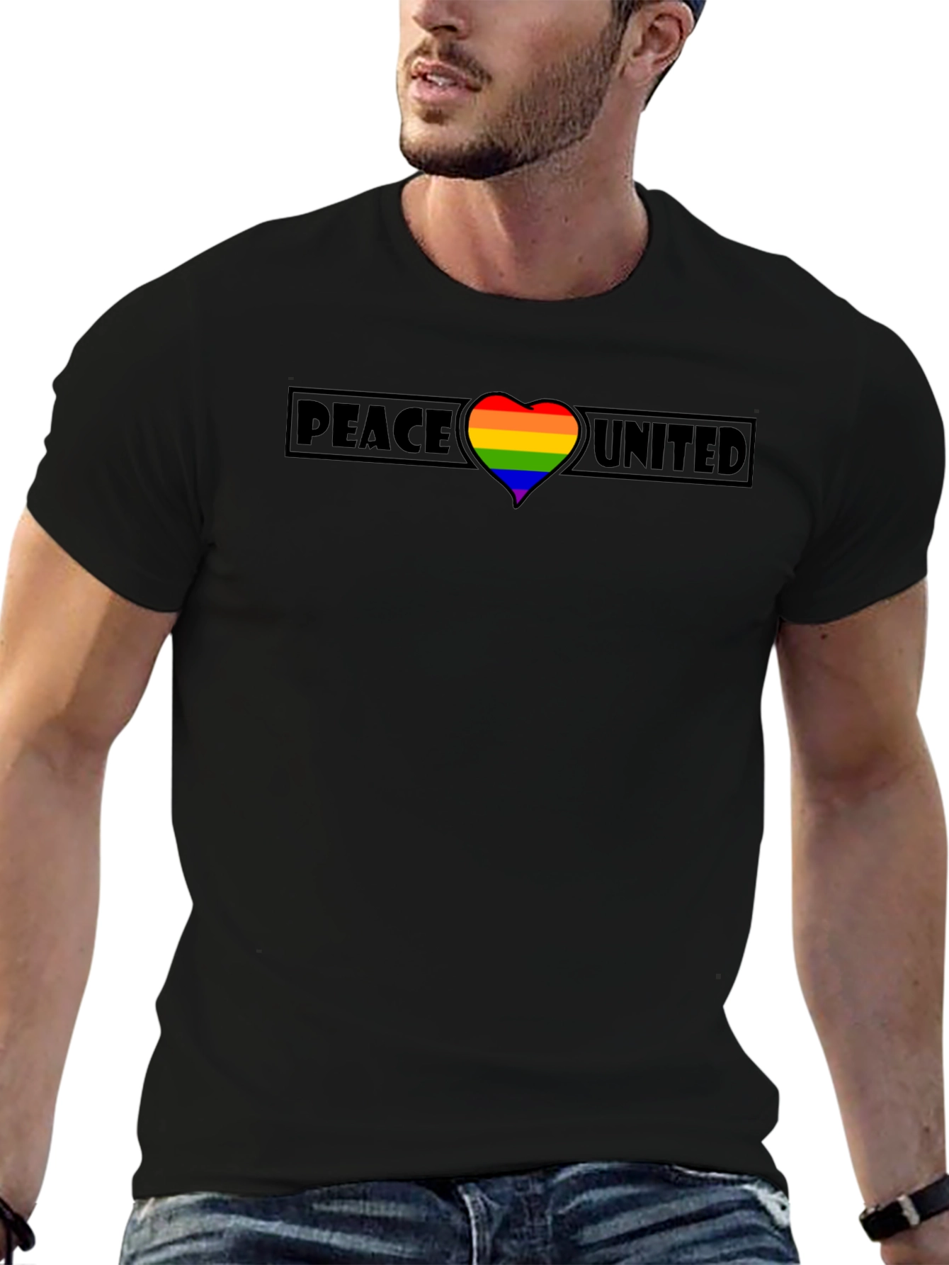 Peace United Rainbow Heart Tee
