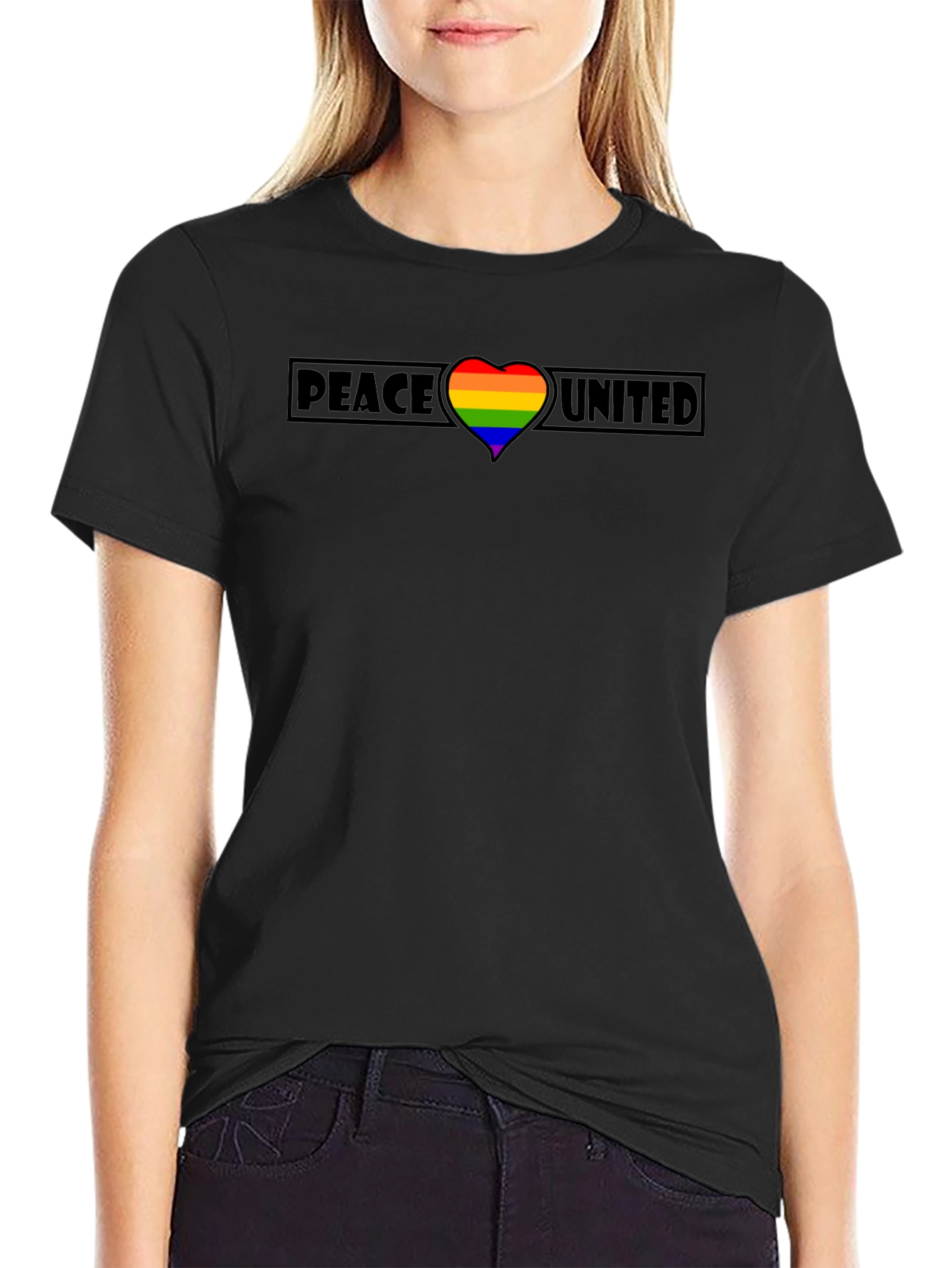 Peace United Rainbow Heart Tee