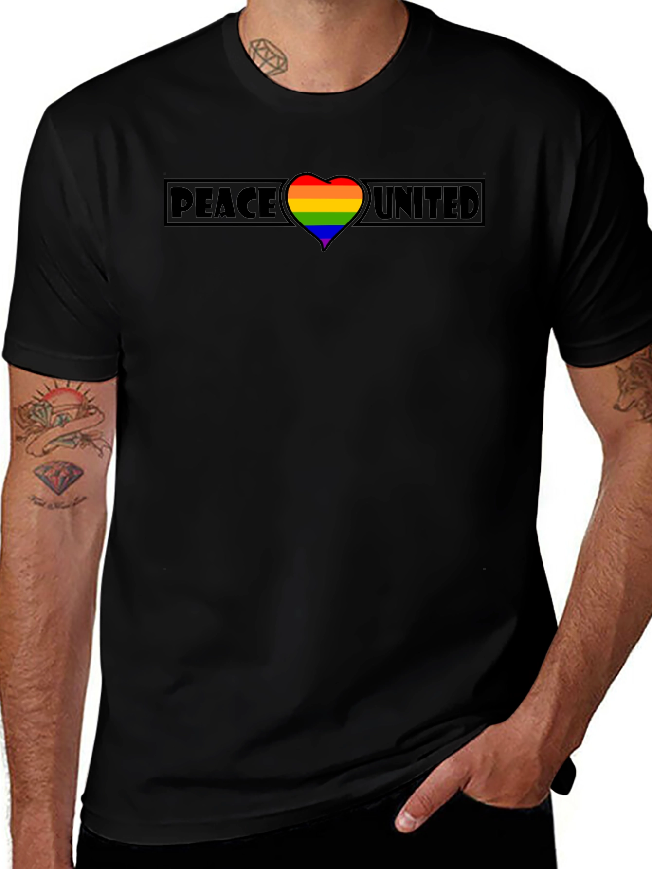Peace United Rainbow Heart Tee