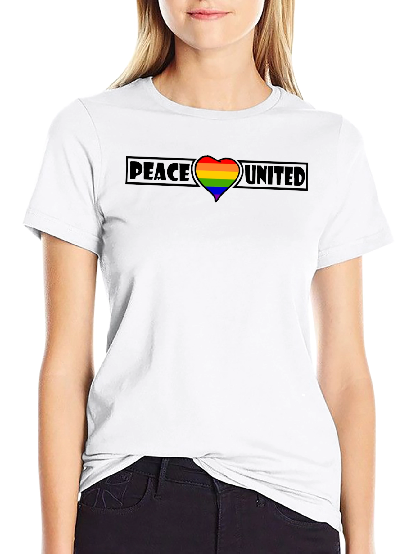 Peace United Rainbow Heart Tee