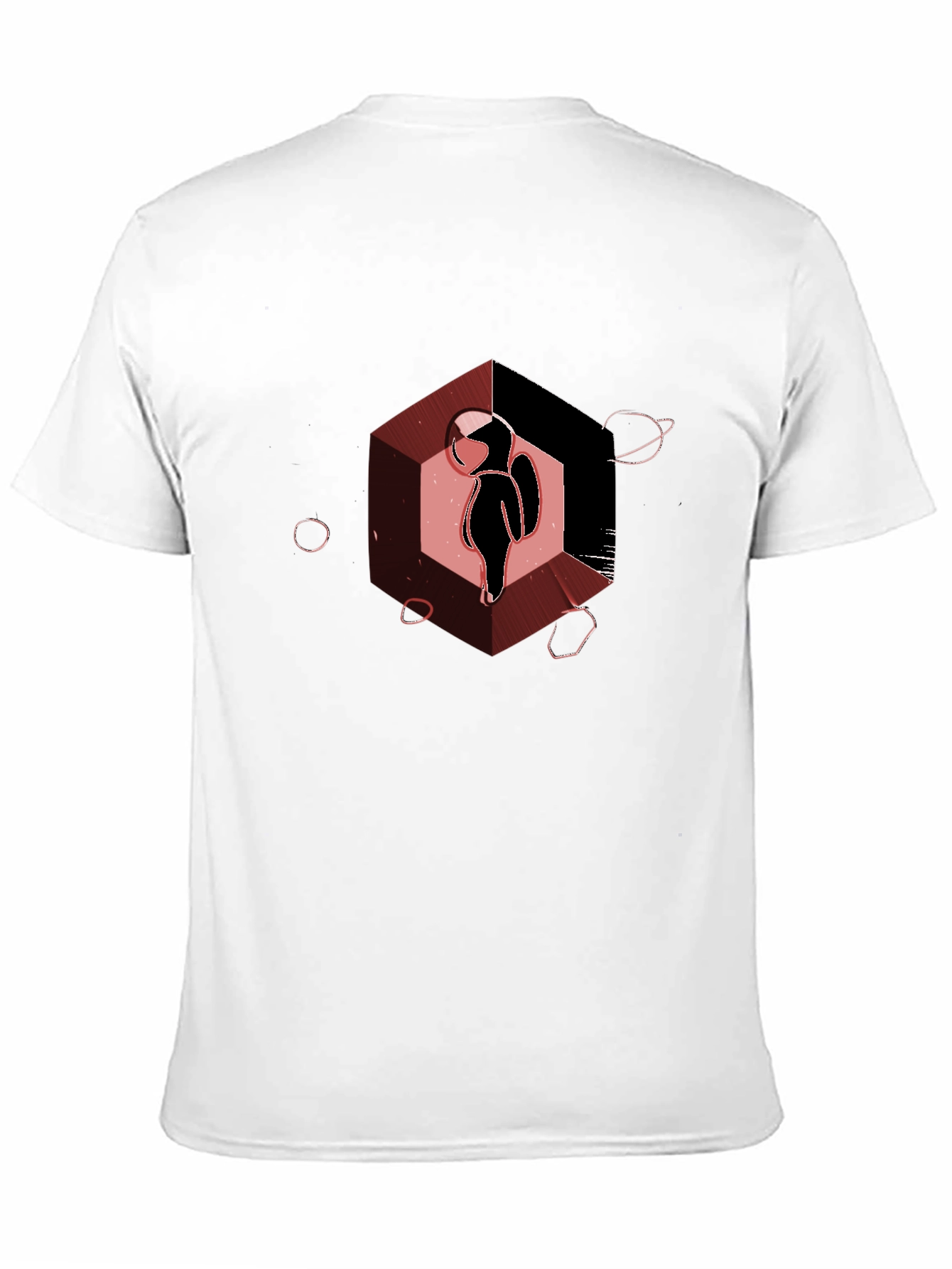 Astronaut in Hexagon Graphic T-Shirt - Black