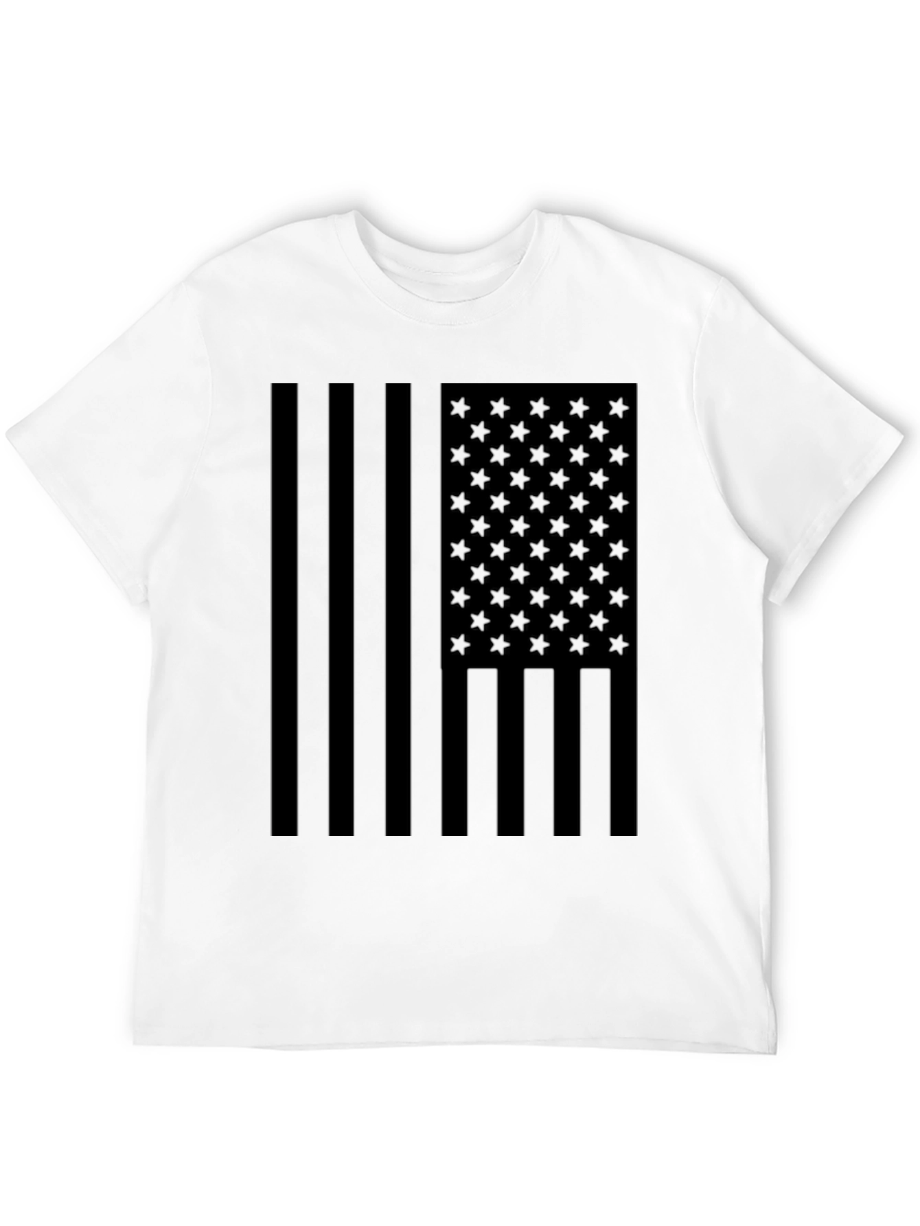 Monochrome American Flag Graphic T-Shirt