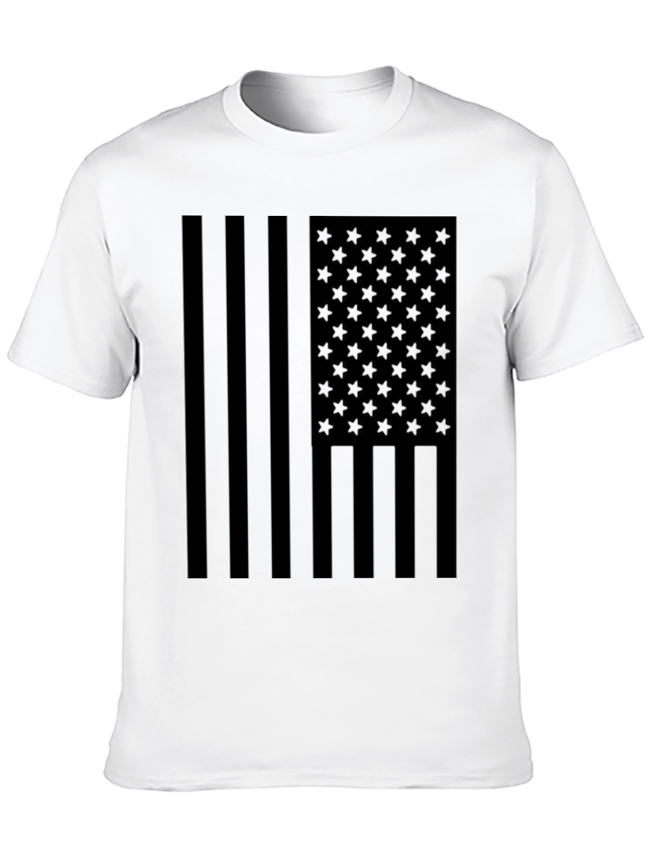 Monochrome American Flag Graphic T-Shirt