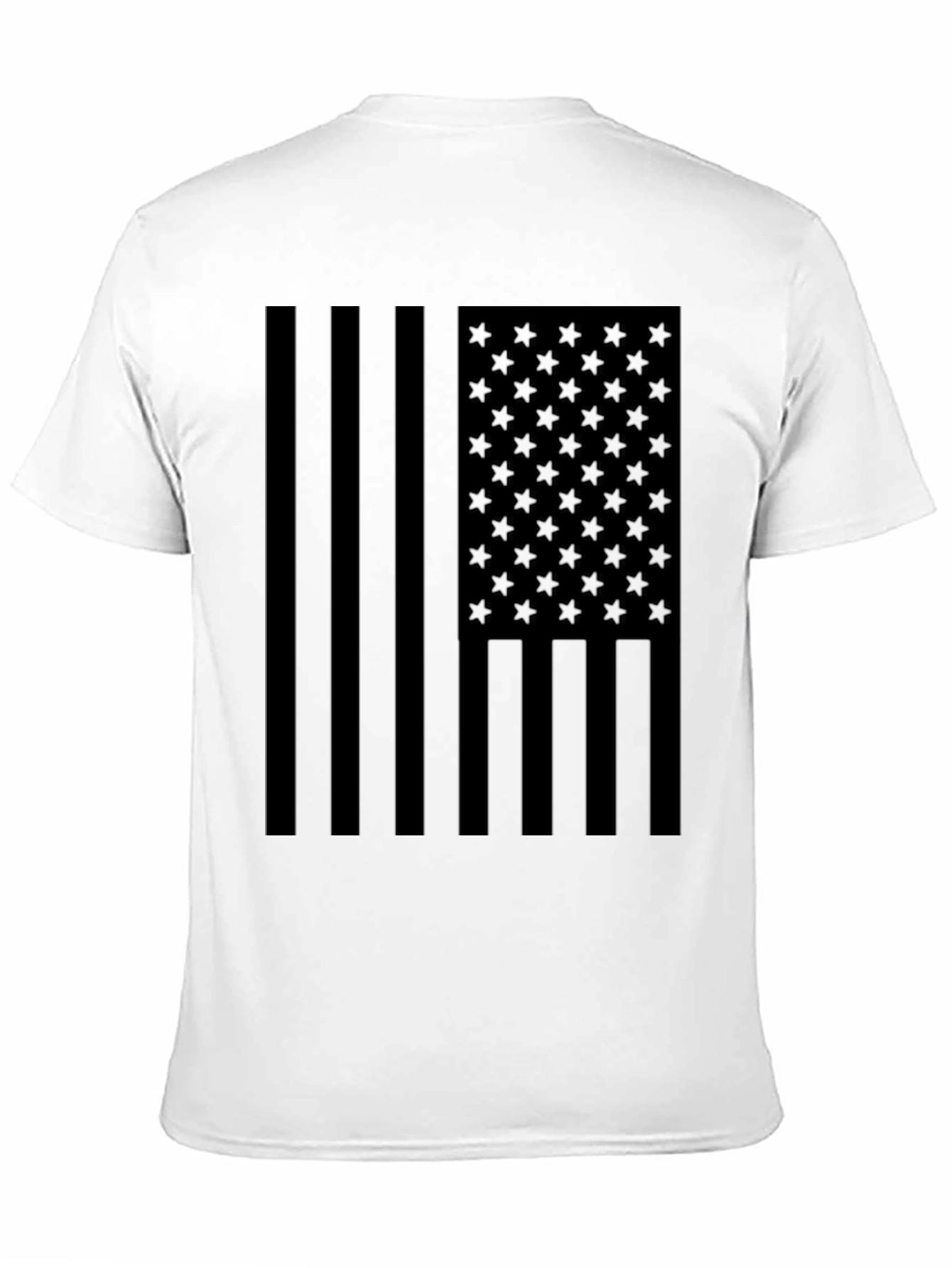 Monochrome American Flag Graphic T-Shirt