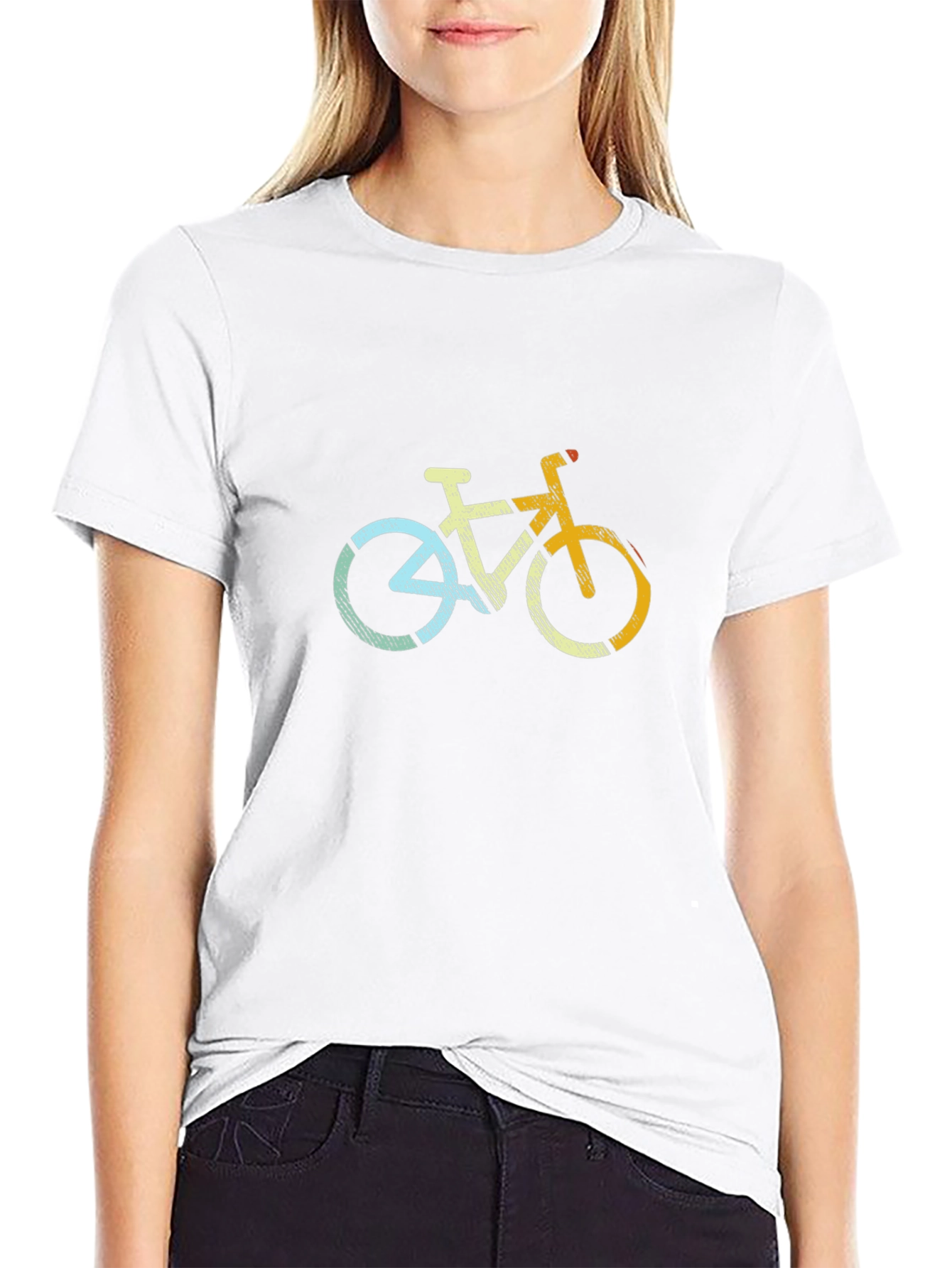 Retro Bicycle Graphic Tee - Casual Cotton T-Shirt