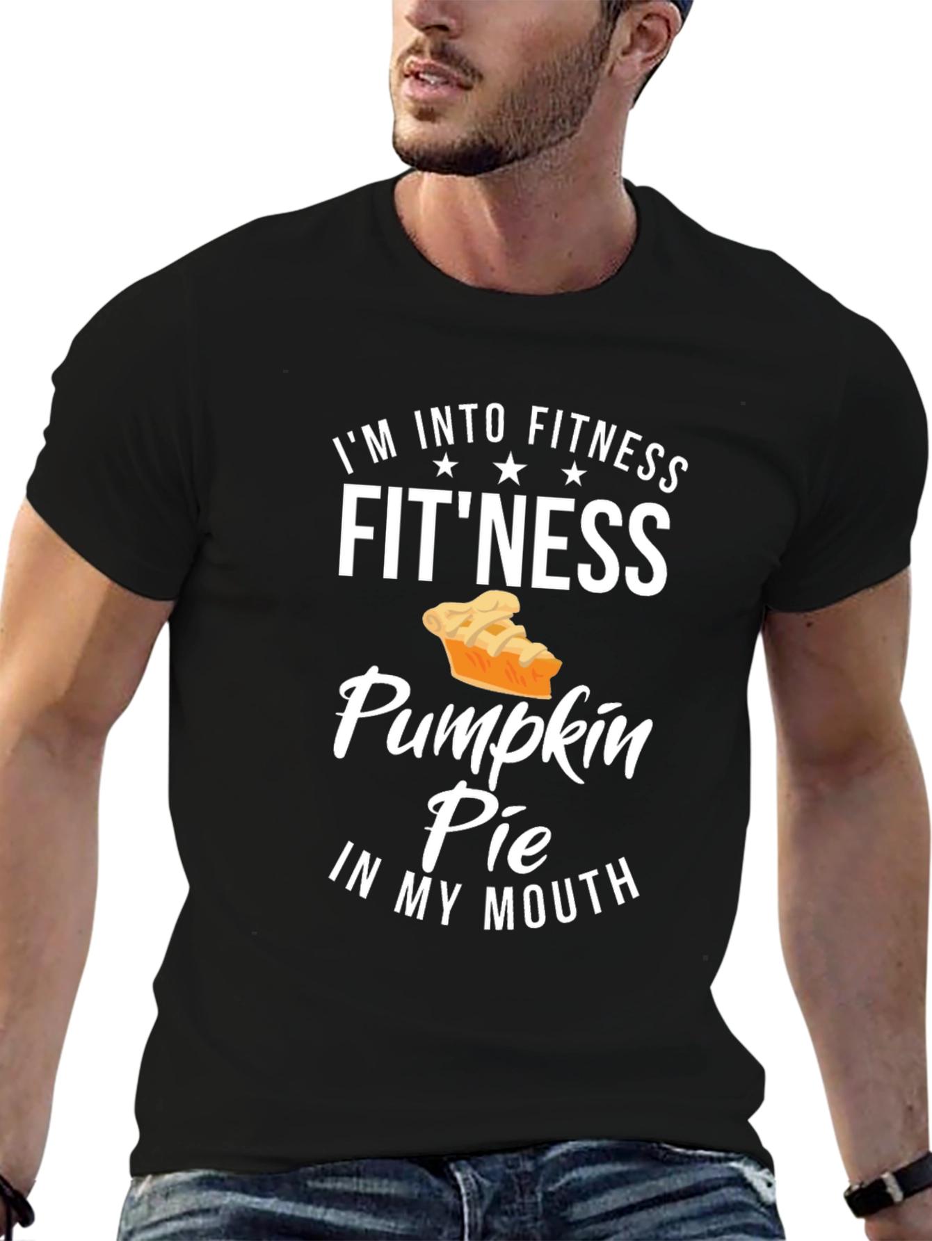 Funny Fitness Pumpkin Pie Graphic T-Shirt