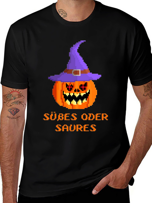 Halloween Pumpkin Pixel Art T-Shirt - Trick or Treat