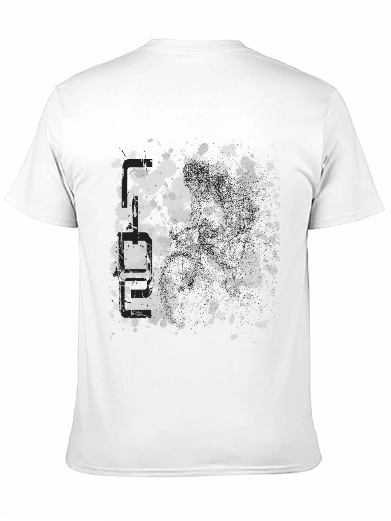 Mens Graphic Black T-Shirt - Abstract Splatter Design