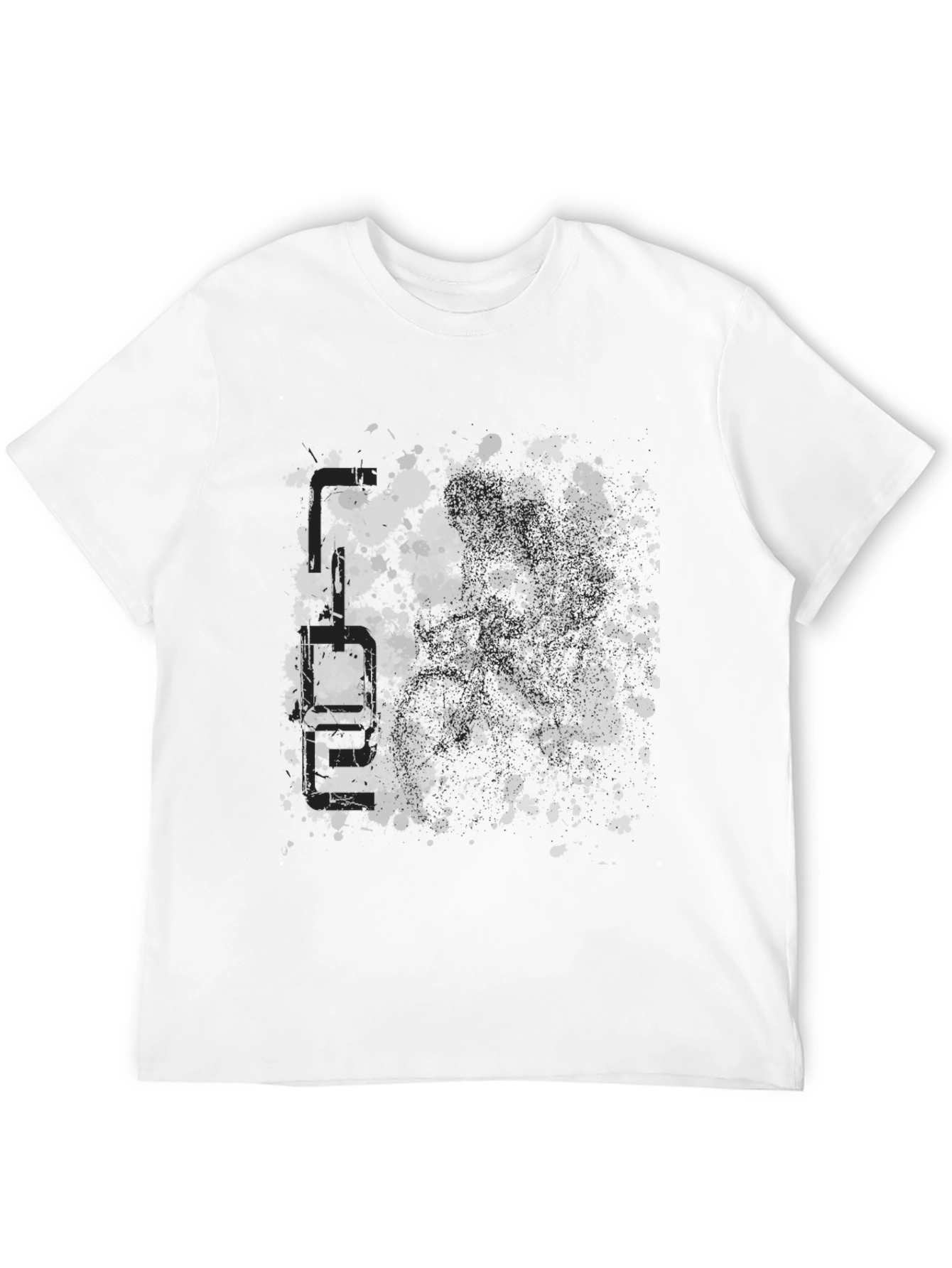 Mens Graphic Black T-Shirt - Abstract Splatter Design