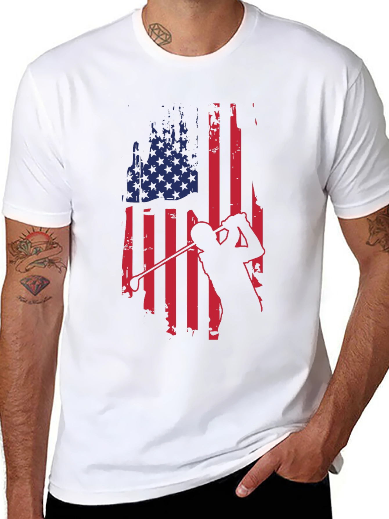 American Flag Golf T-Shirt