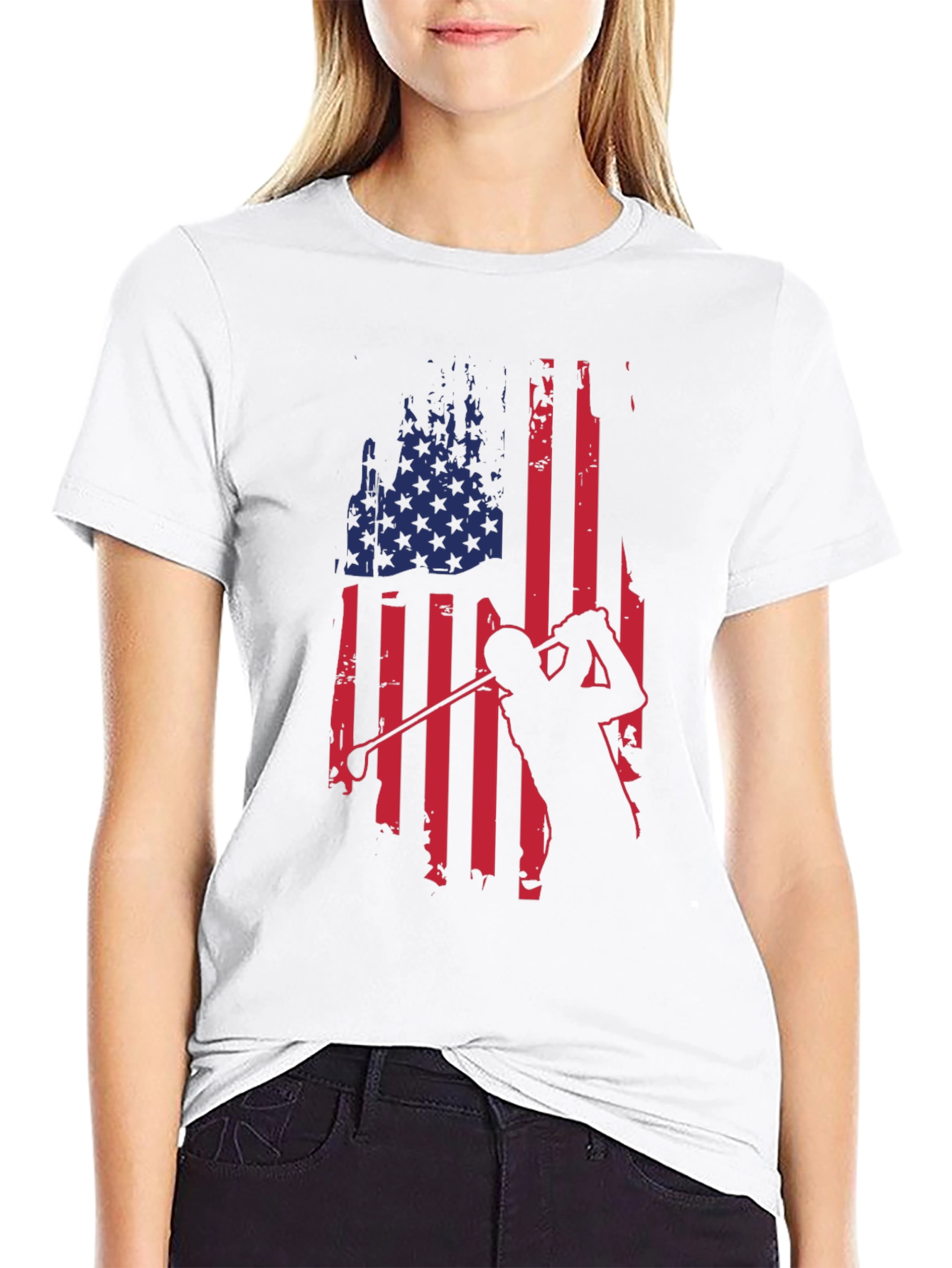 American Flag Golf T-Shirt