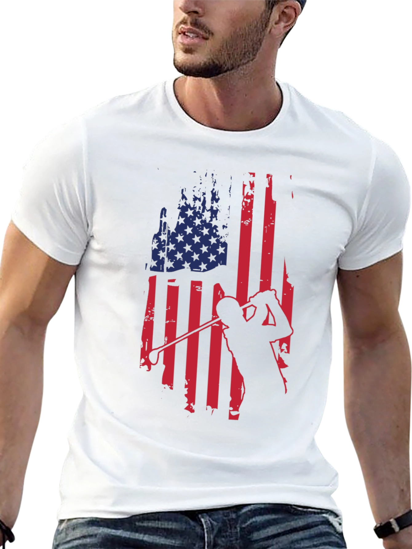 American Flag Golf T-Shirt