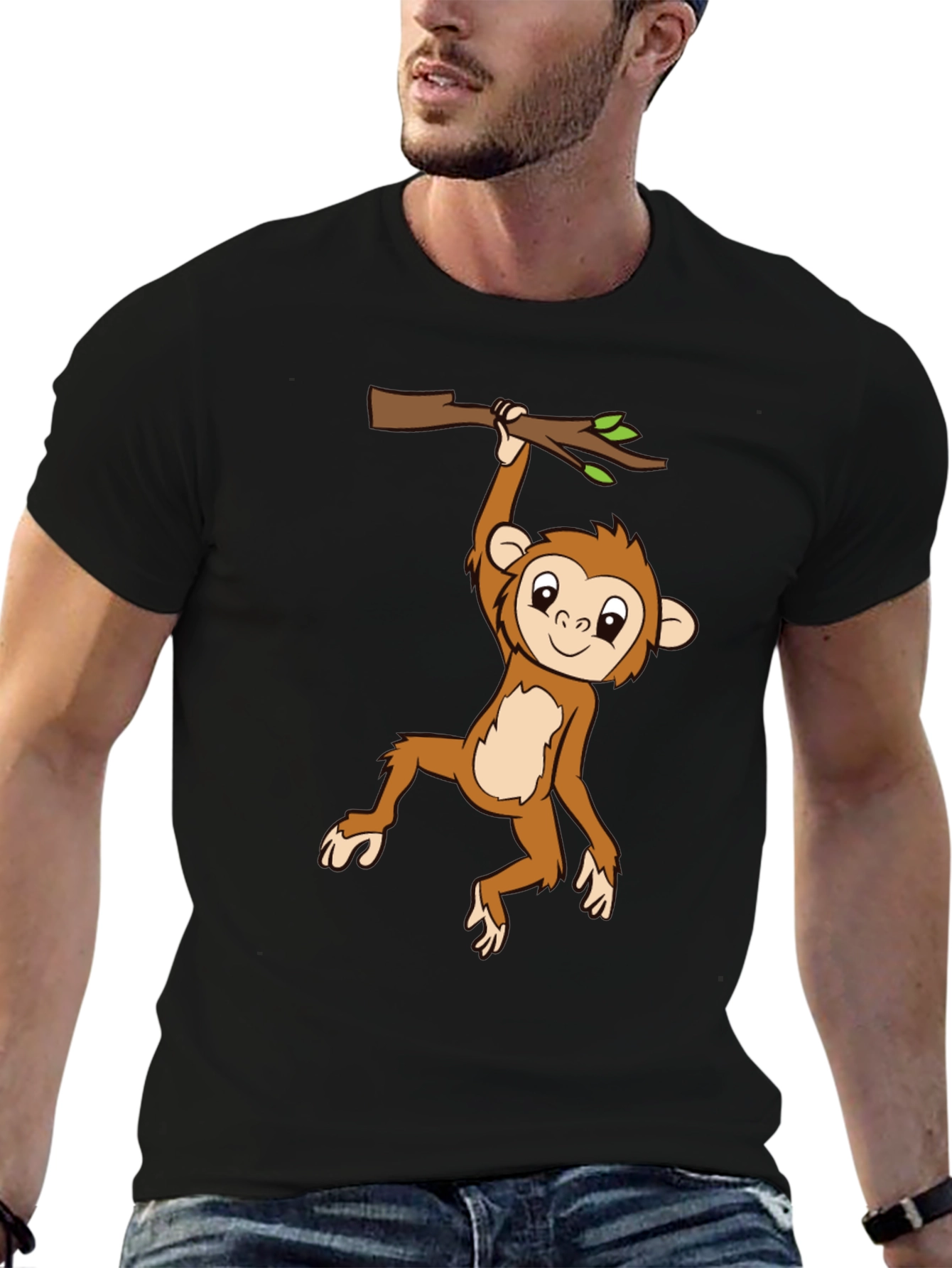 Monkey Hanging From a Tree Branch T-Shirt