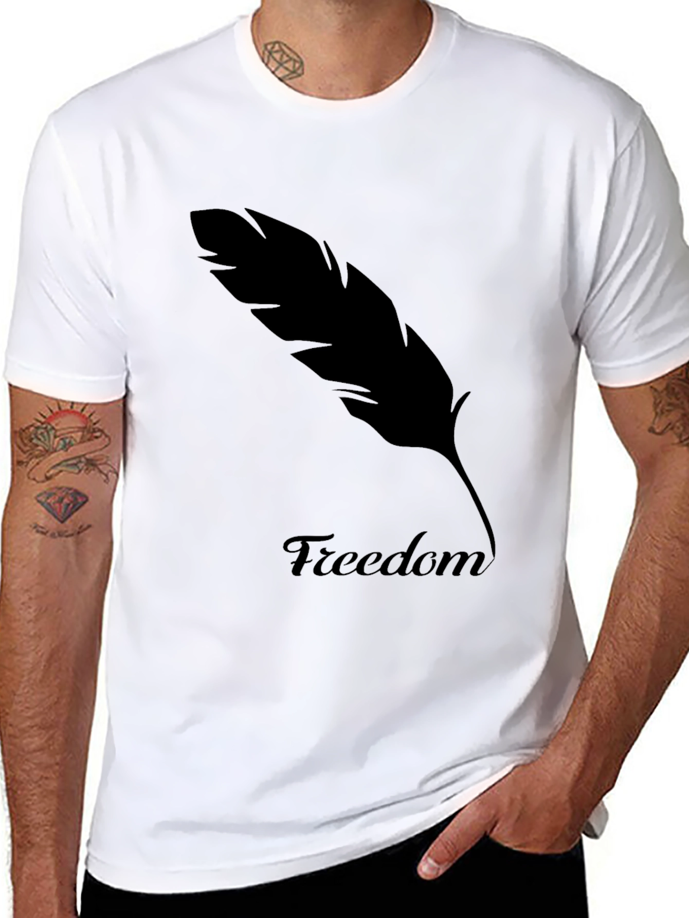 Freedom Feather Graphic Tee - Classic Black T-Shirt