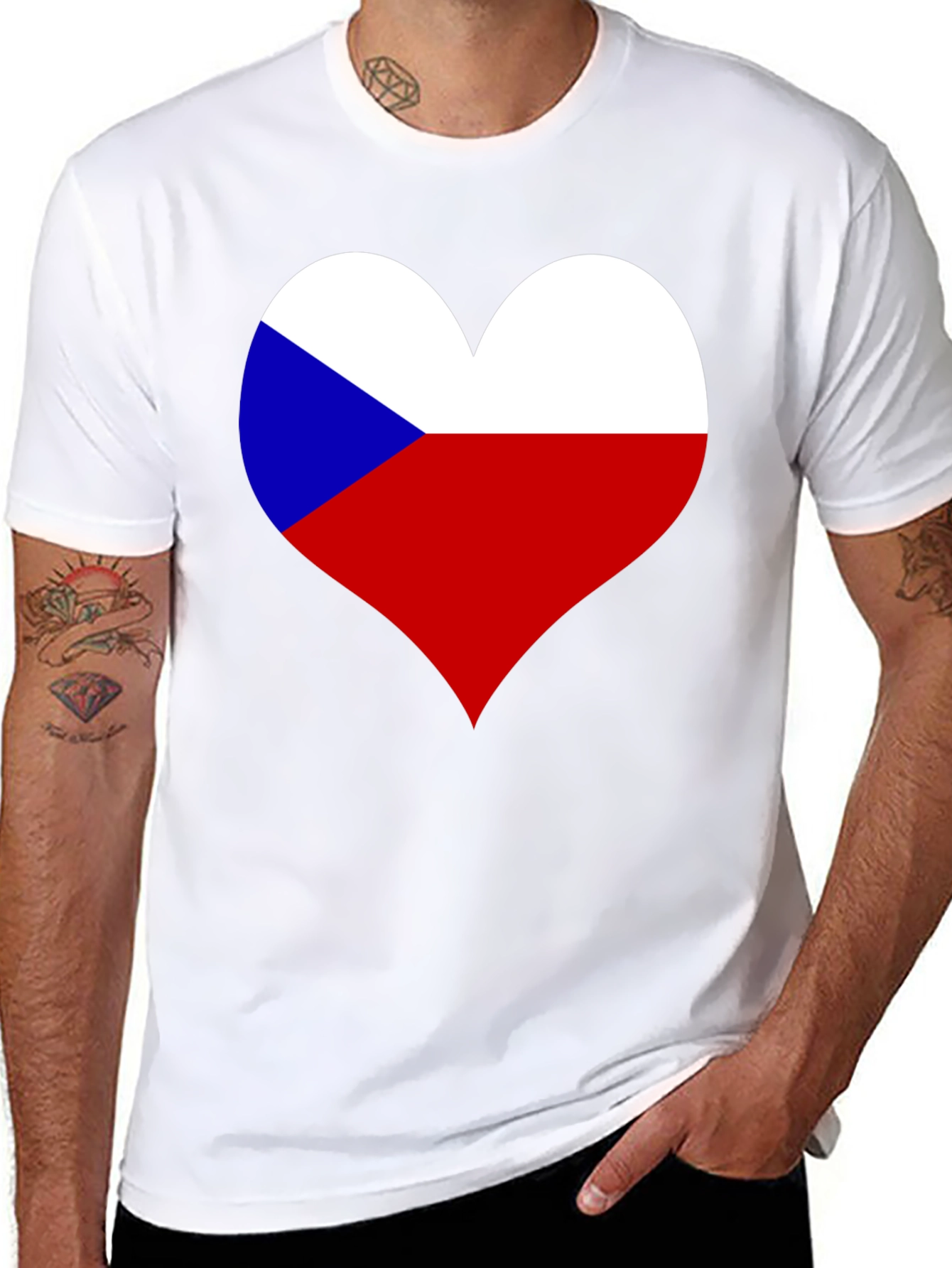 Czech Republic Flag Heart T-Shirt - Show Your Love!