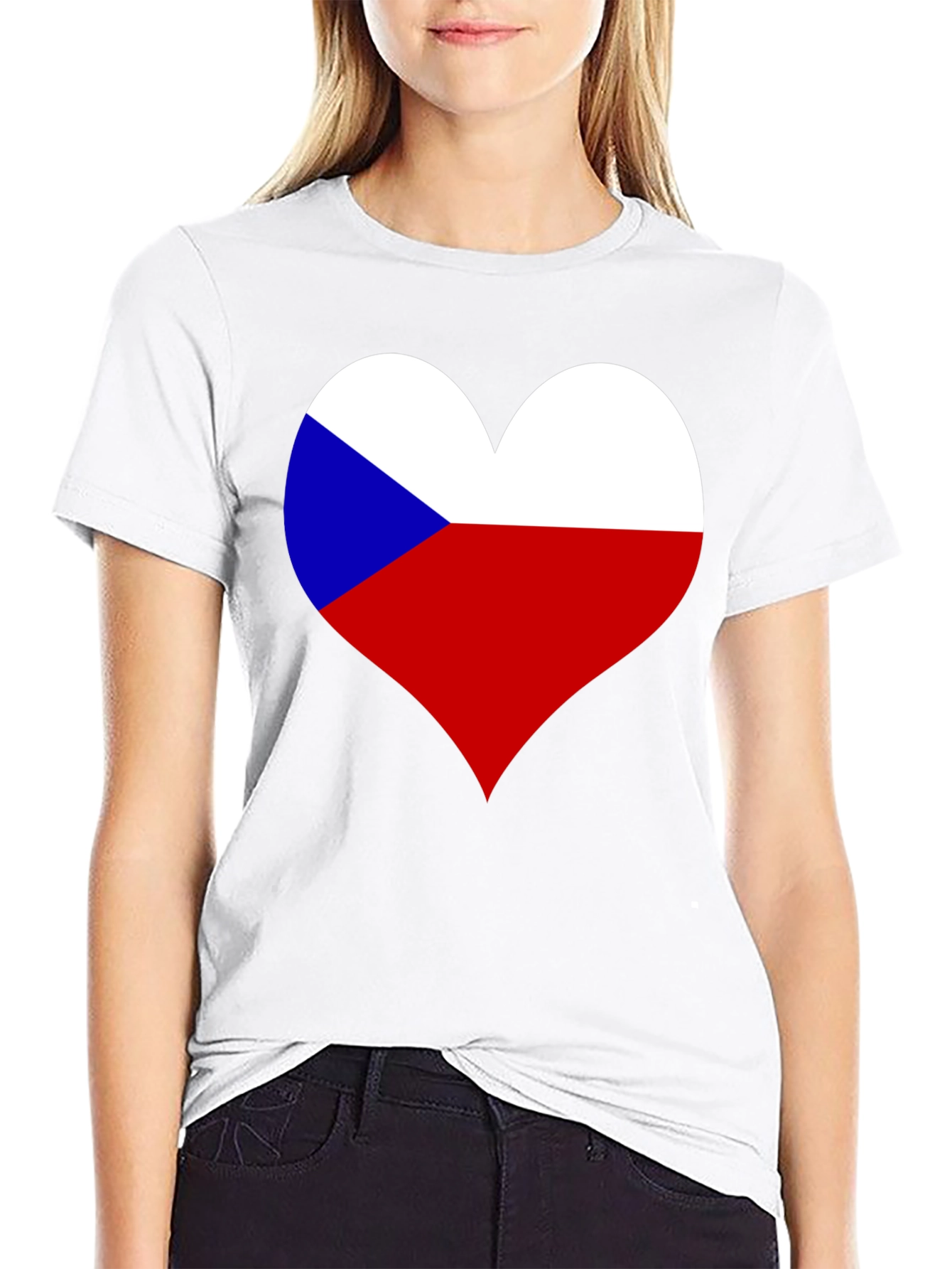 Czech Republic Flag Heart T-Shirt - Show Your Love!