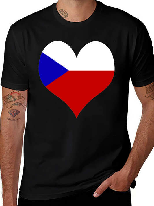 Czech Republic Flag Heart T-Shirt - Show Your Love!