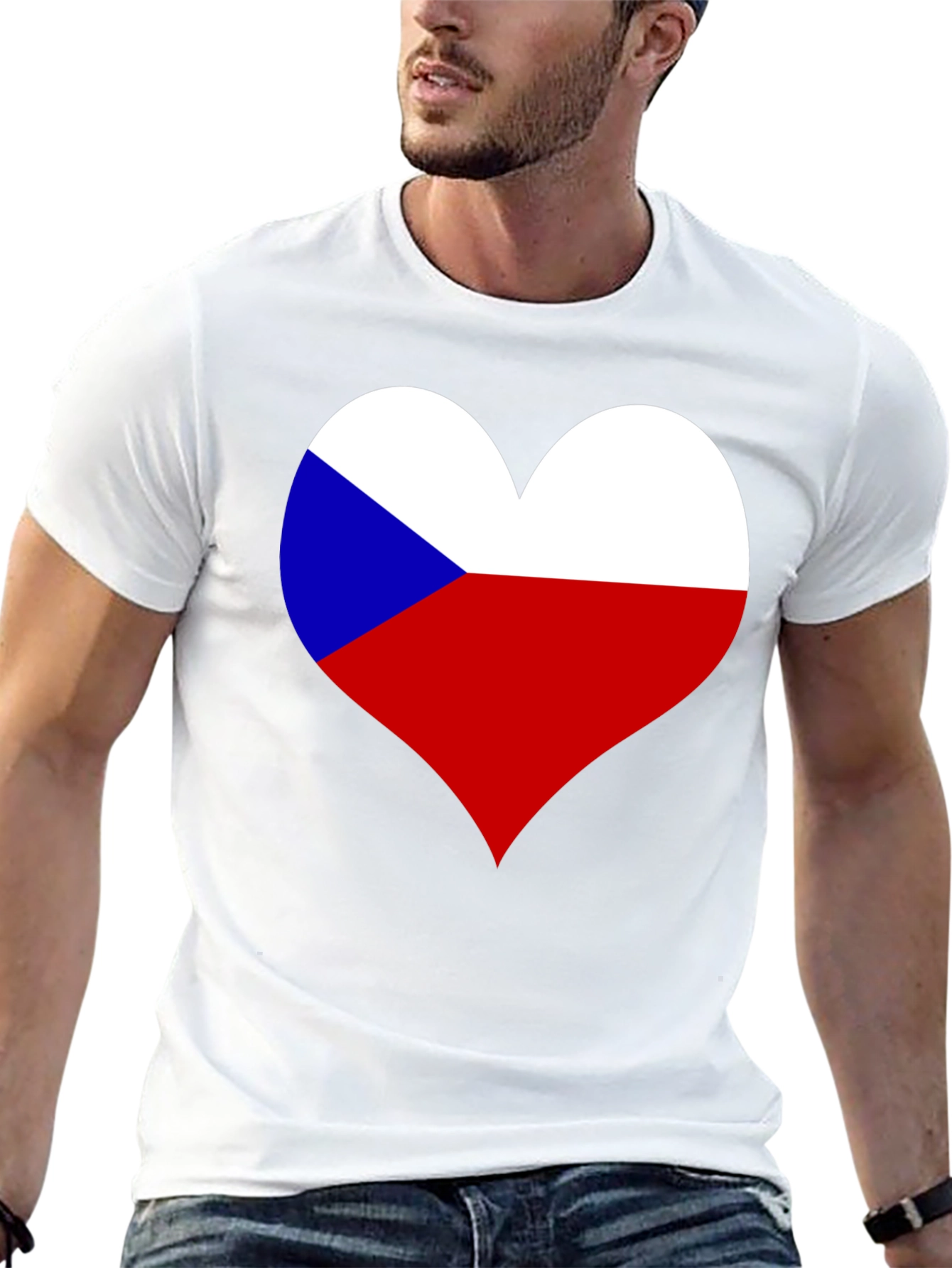 Czech Republic Flag Heart T-Shirt - Show Your Love!