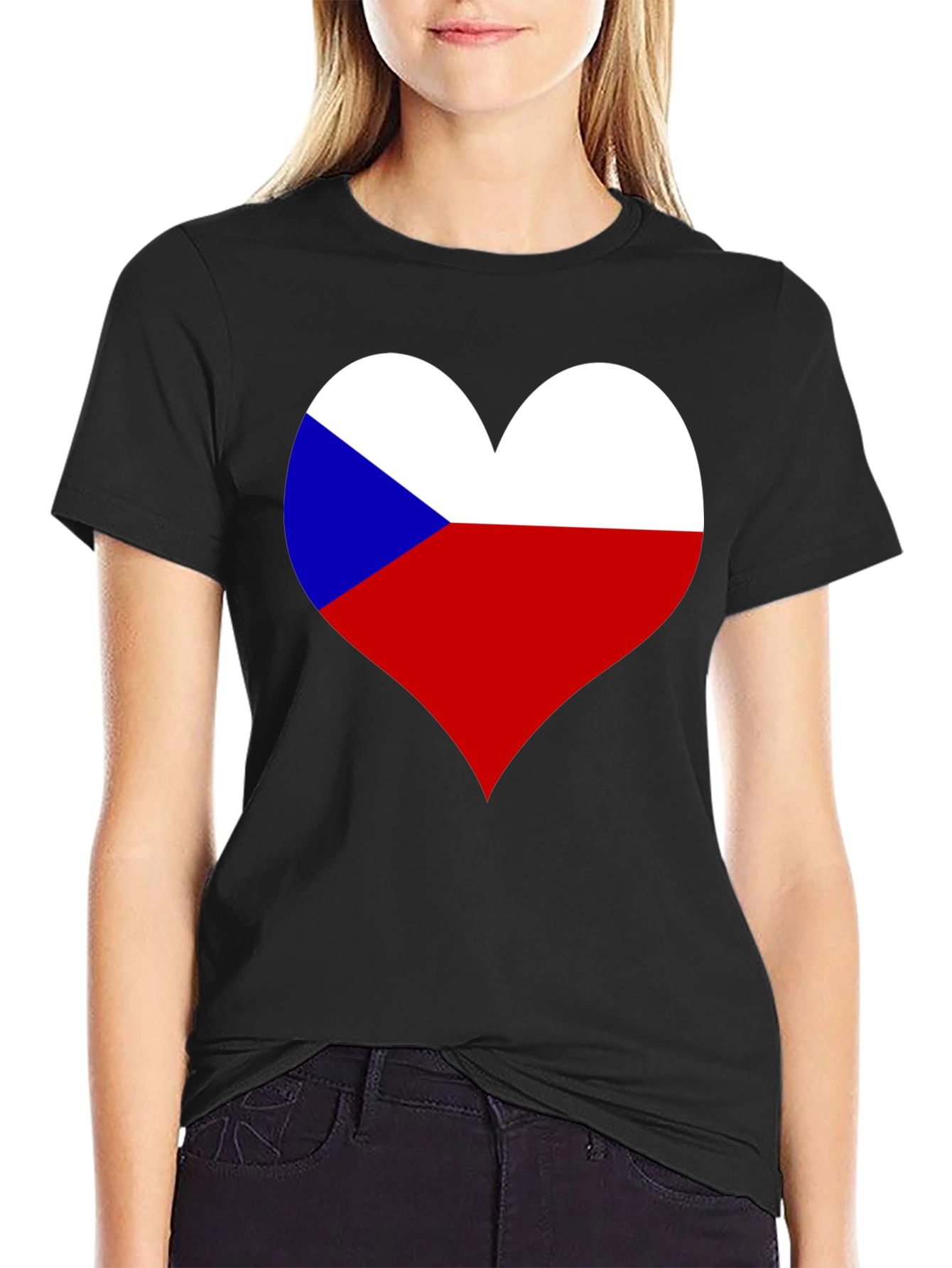 Czech Republic Flag Heart T-Shirt - Show Your Love!