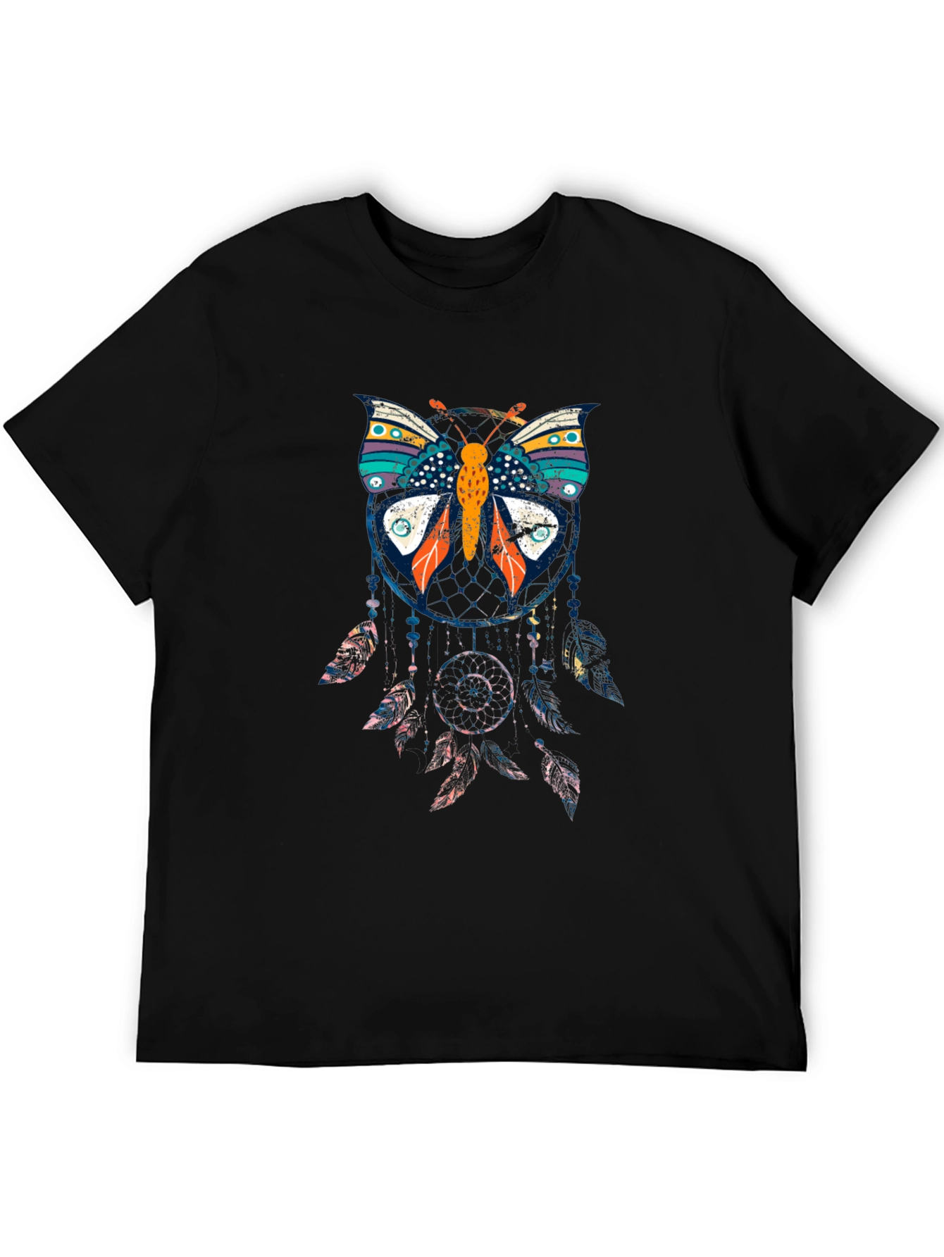 Butterfly Dreamcatcher Graphic Black T-Shirt