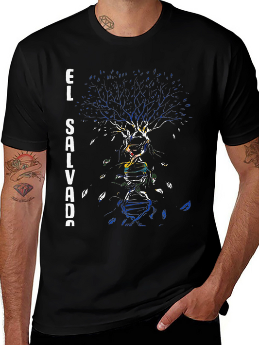 El Salvador Tree Flag T-Shirt - National Pride Tee