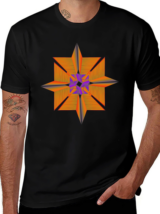 Abstract Star Graphic Tee - Modern Geometric Design