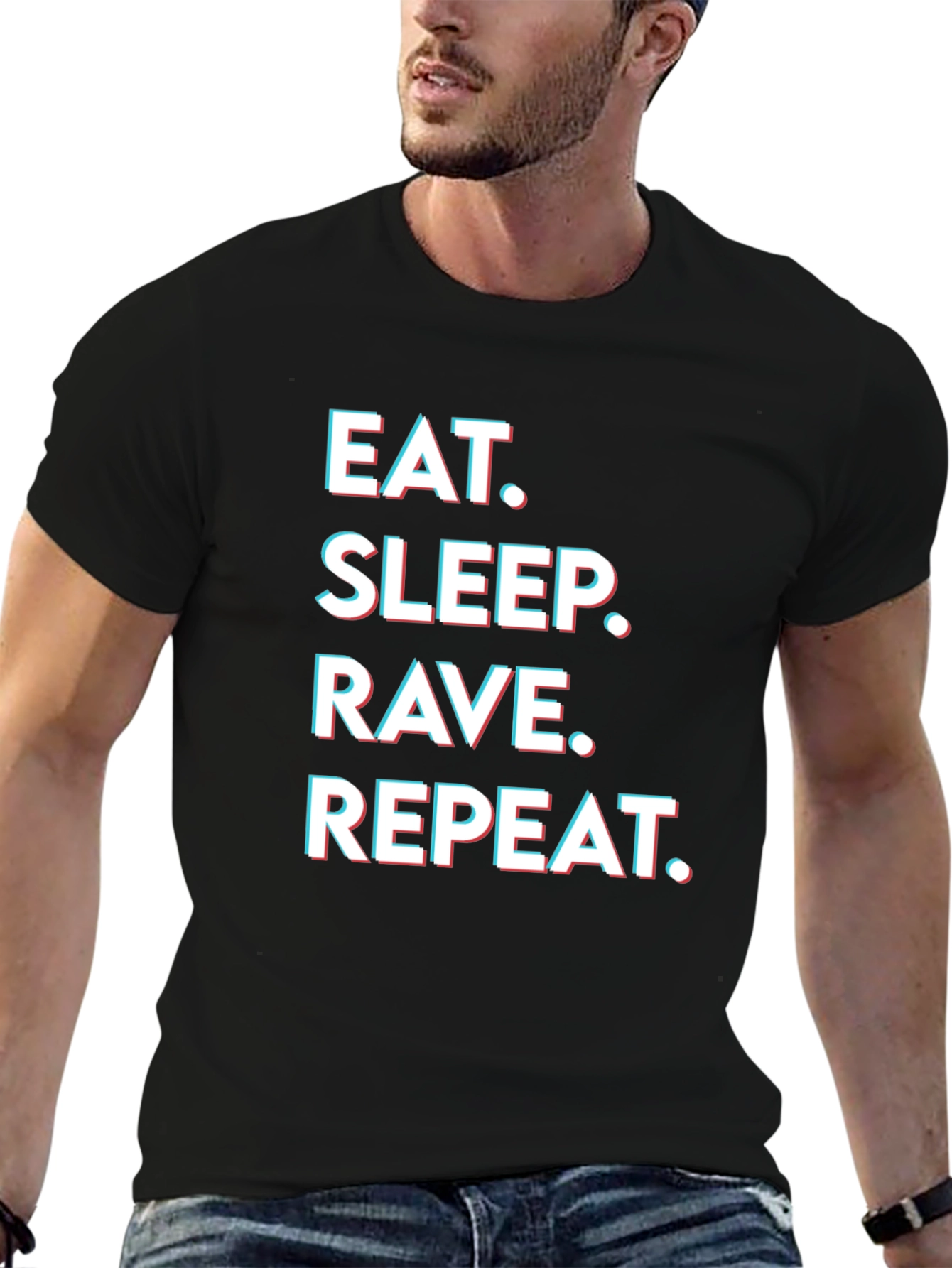 Eat Sleep Rave Repeat Graphic Tee - Party T-Shirt