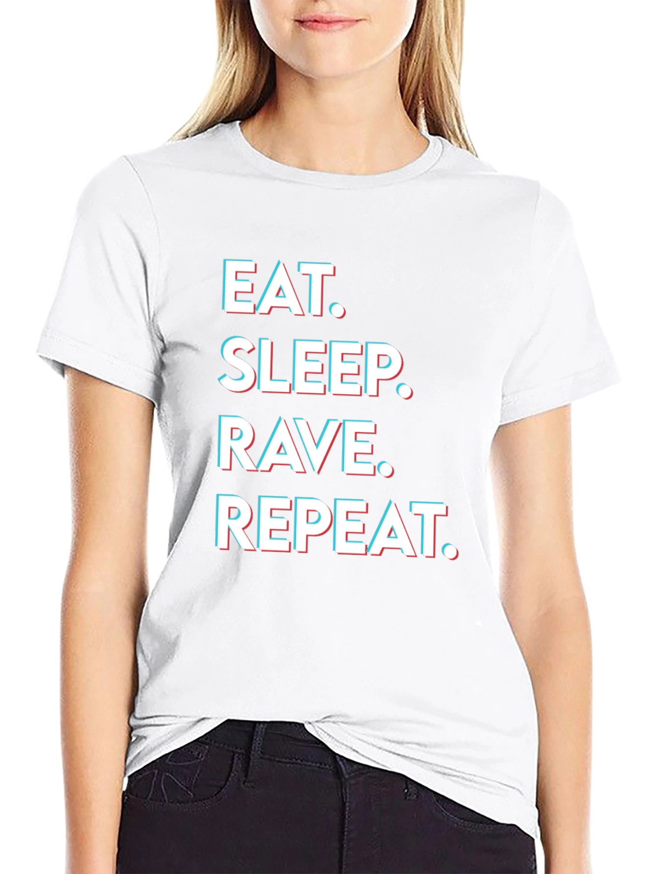 Eat Sleep Rave Repeat Graphic Tee - Party T-Shirt