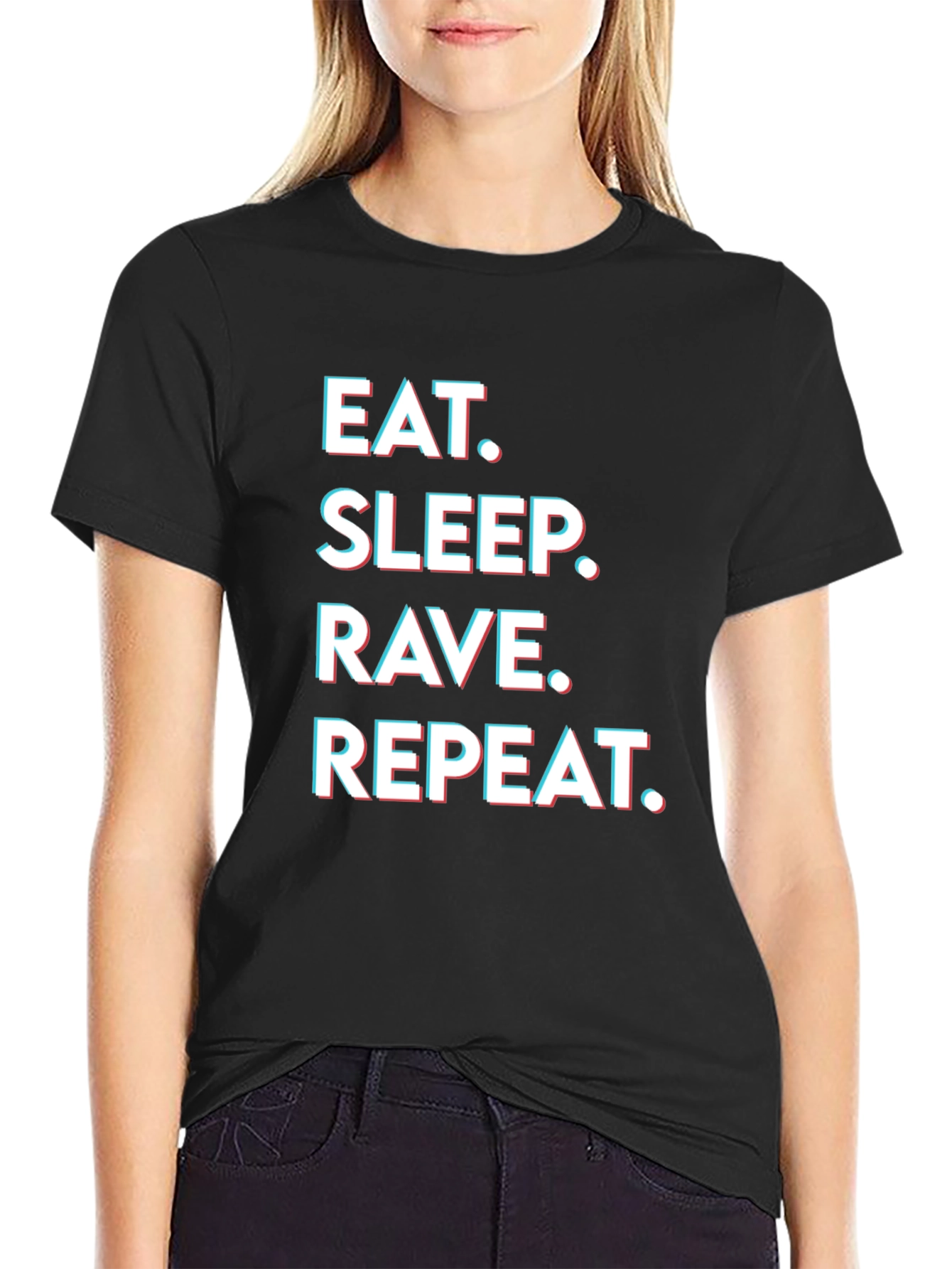 Eat Sleep Rave Repeat Graphic Tee - Party T-Shirt