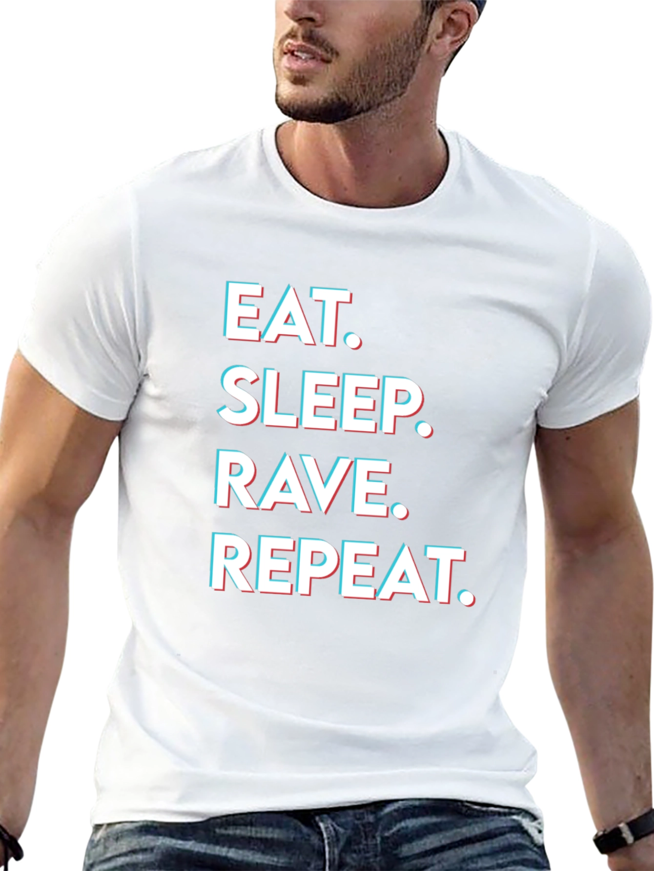Eat Sleep Rave Repeat Graphic Tee - Party T-Shirt