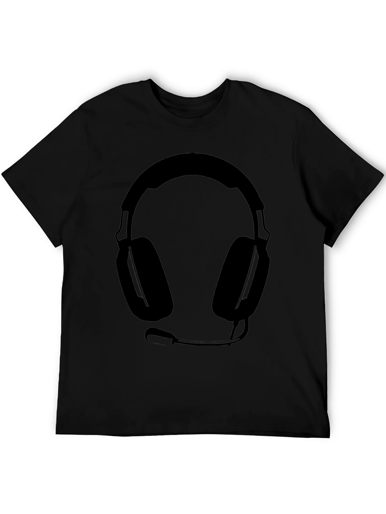 Gamer Headset Graphic T-Shirt - Black