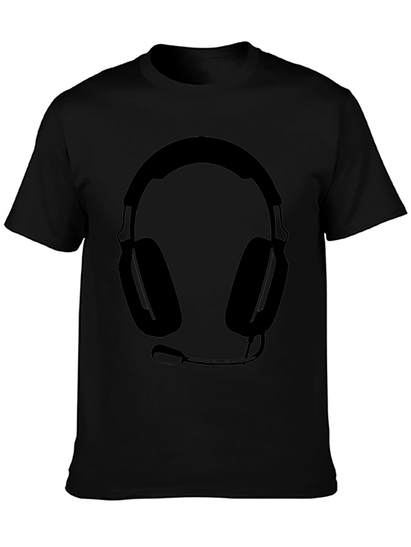 Gamer Headset Graphic T-Shirt - Black